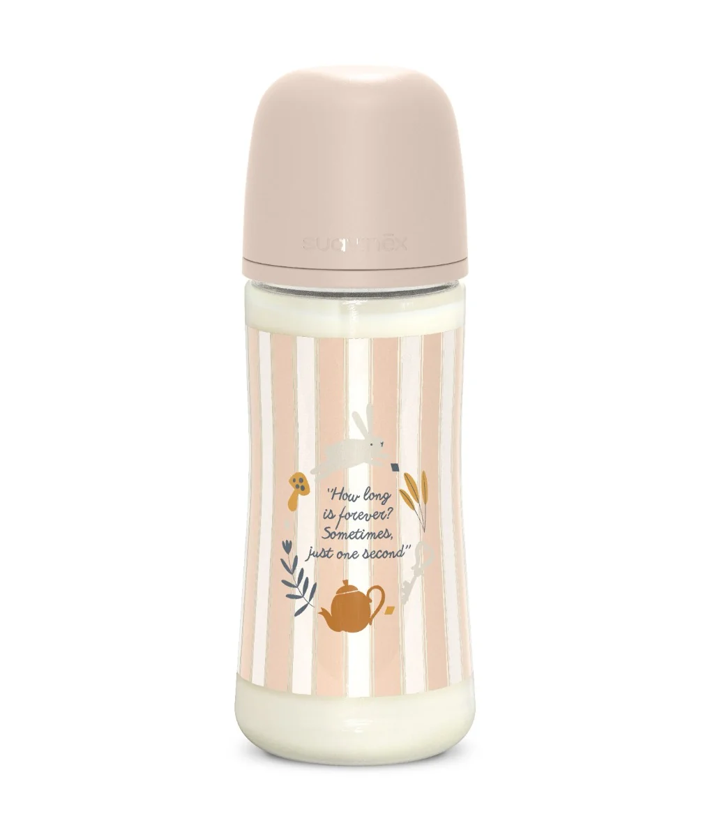 Suavinex Wonderland Kojenecká láhev průtok L 6m+ 360 ml 1 ks růžová
