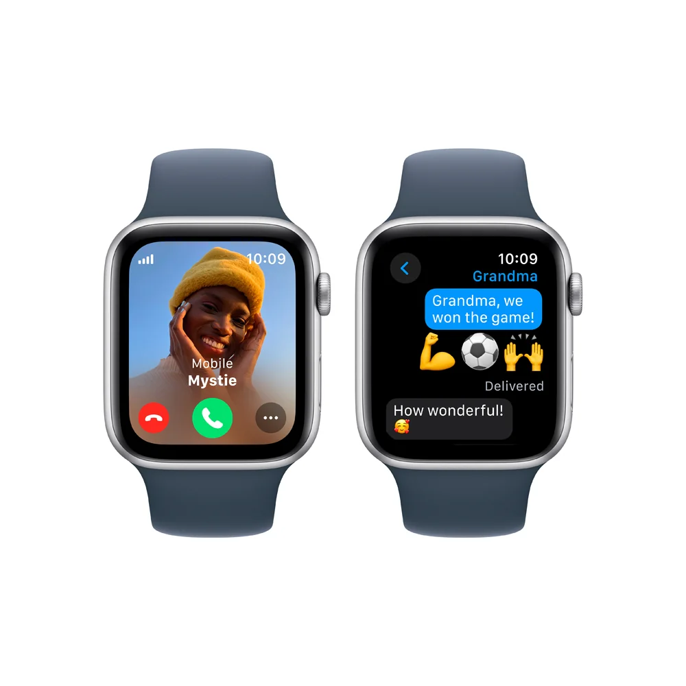 Apple Watch SE Cellular 44 mm sport band M/L smart hodinky Silver/Storm Blue