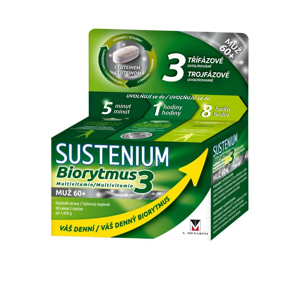 Sustenium Biorytmus 3 multivitamin MUŽ 60+ 30 tablet