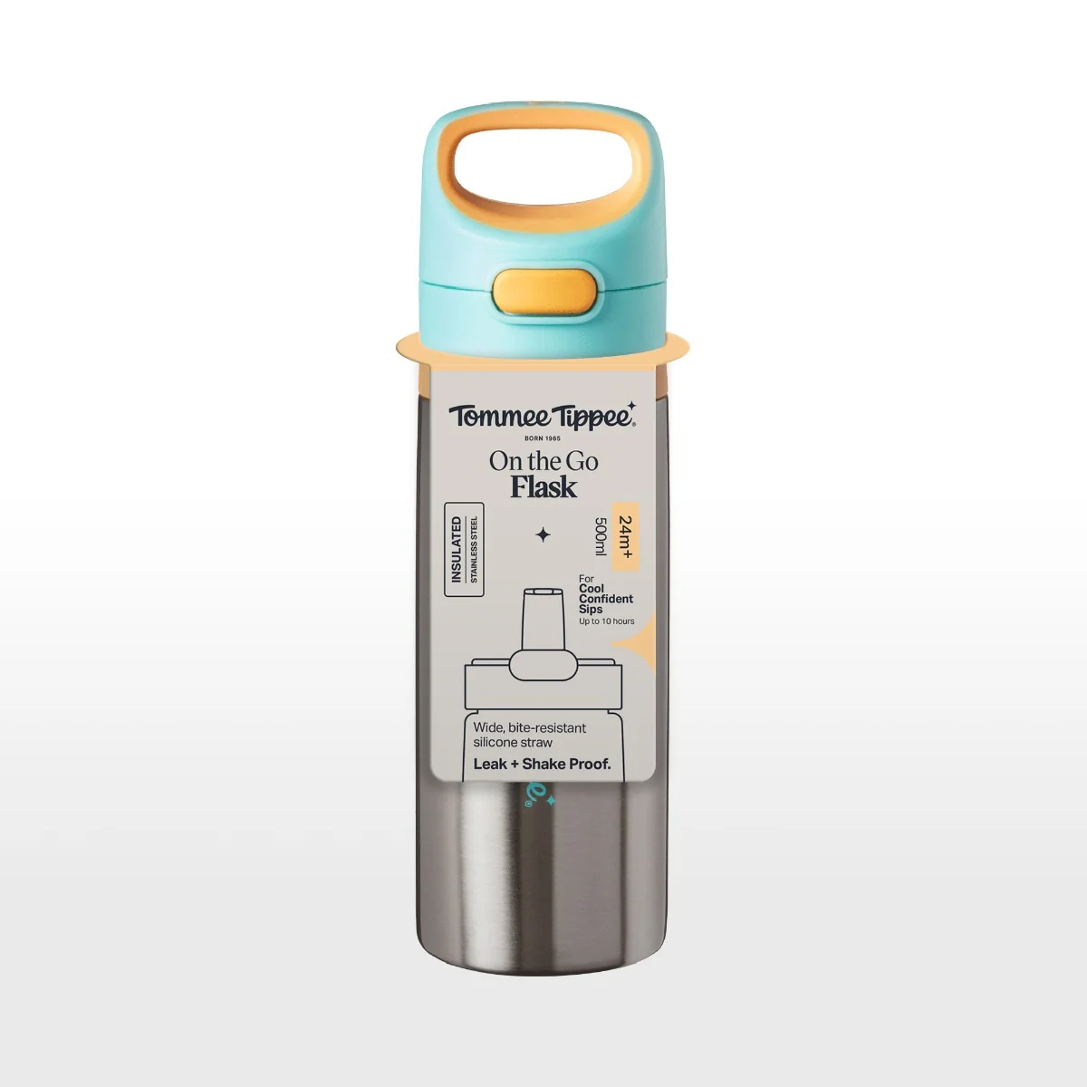 Tommee Tippee On The Go 24m+ nerezová termoláhev se silikonovým brčkem 500 ml