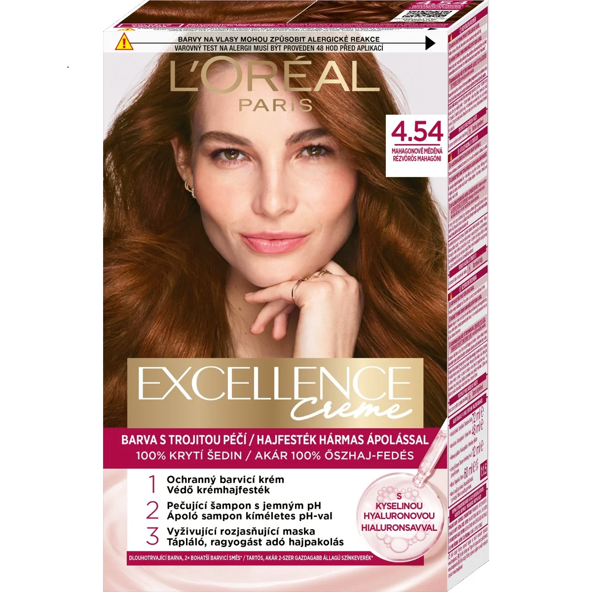 Loréal Paris Excellence Creme odstín 4.54 mahagonově měděná barva na vlasy