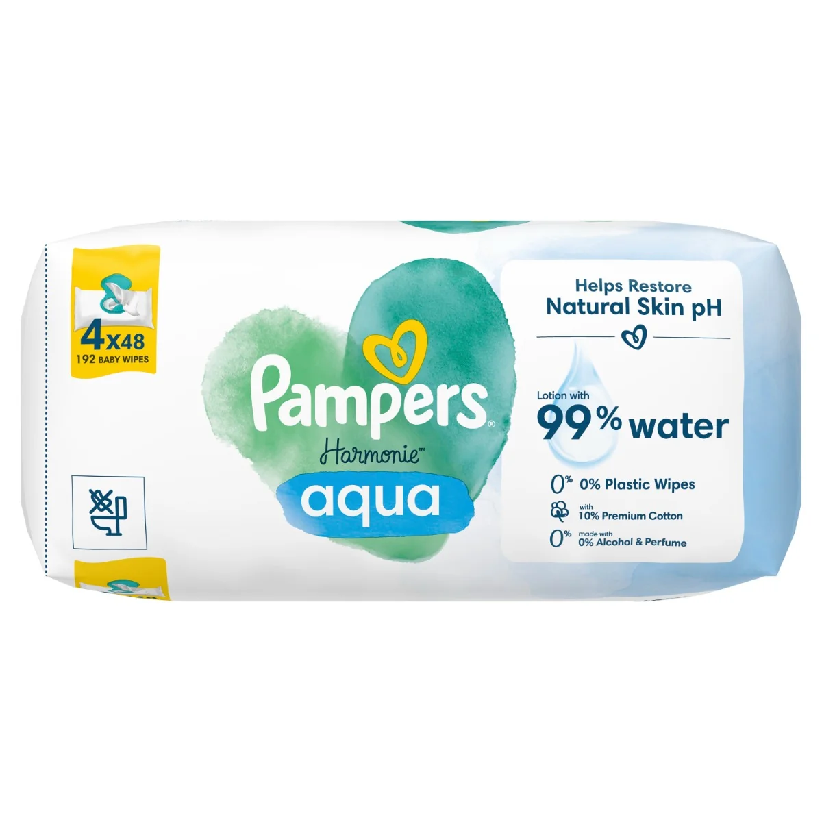 Pampers Harmonie Aqua vlhčené ubrousky 4x48 ks