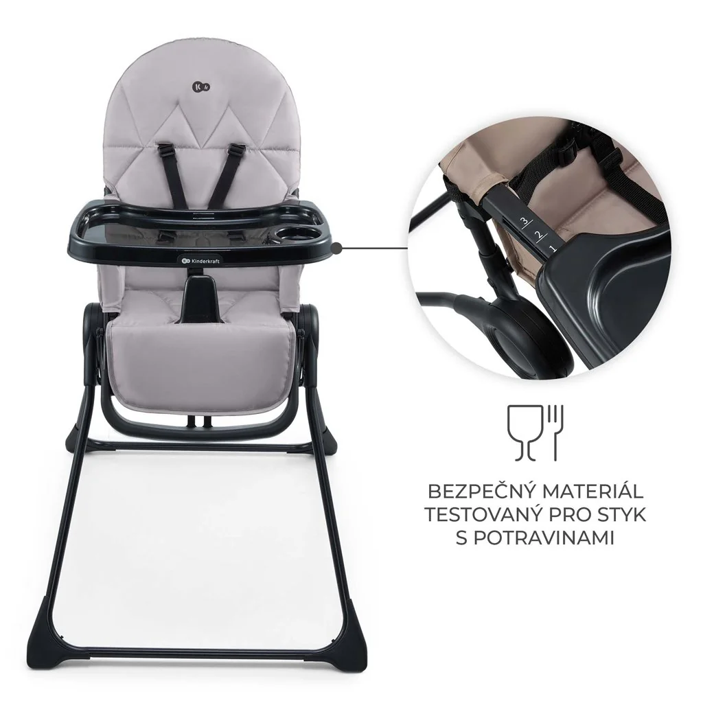 Kinderkraft Židlička jídelní Binci Grey 