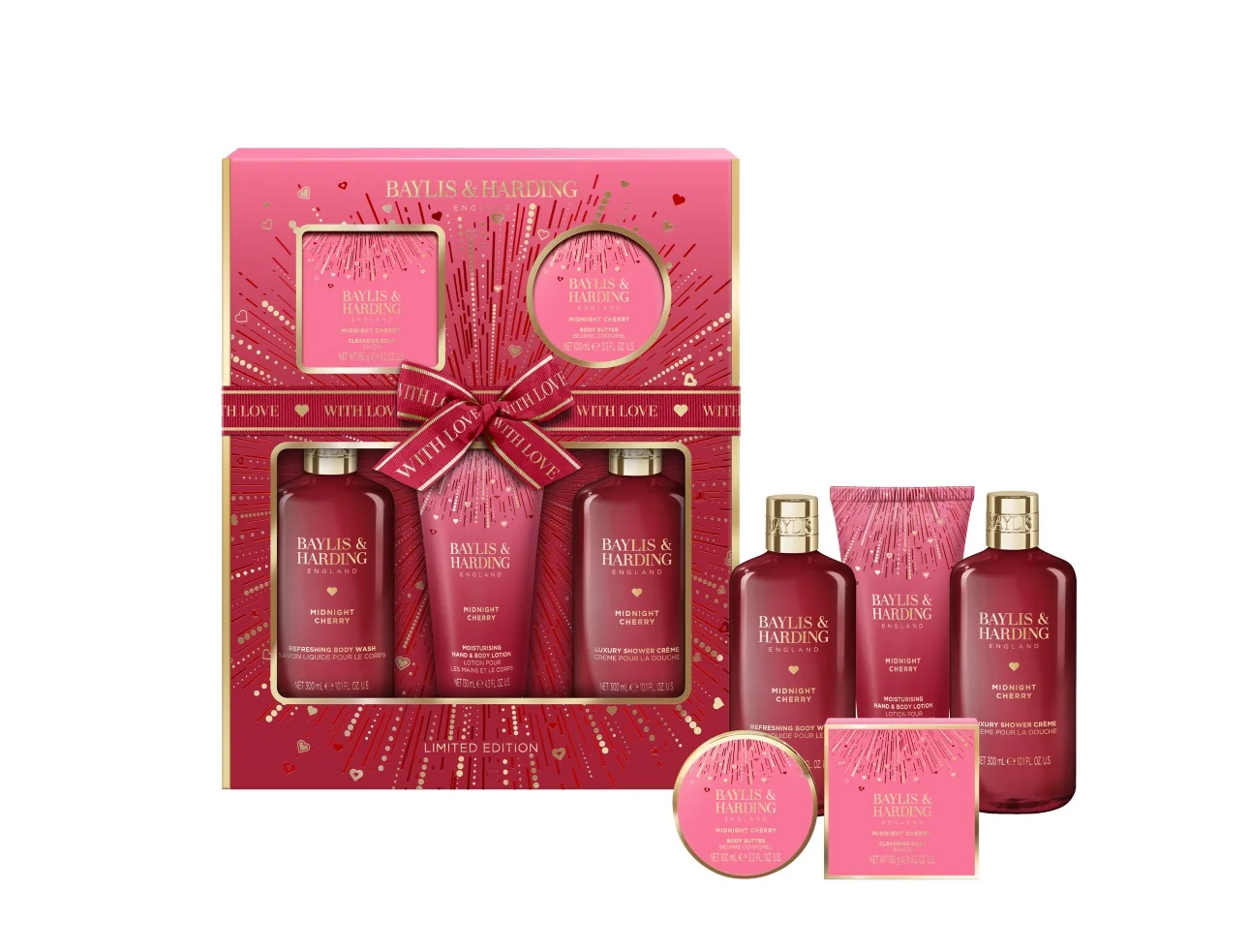 Baylis & Harding Sada péče o tělo Midnight Cherry 5 ks