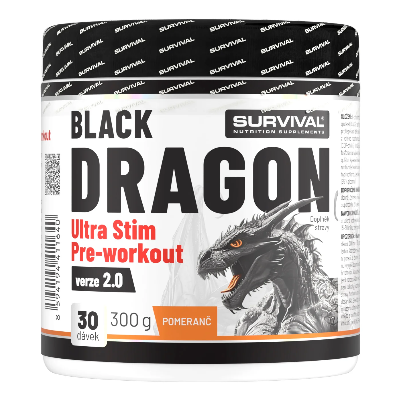 Survival Black Dragon Ultra Stim Pre-workout 300 g pomeranč