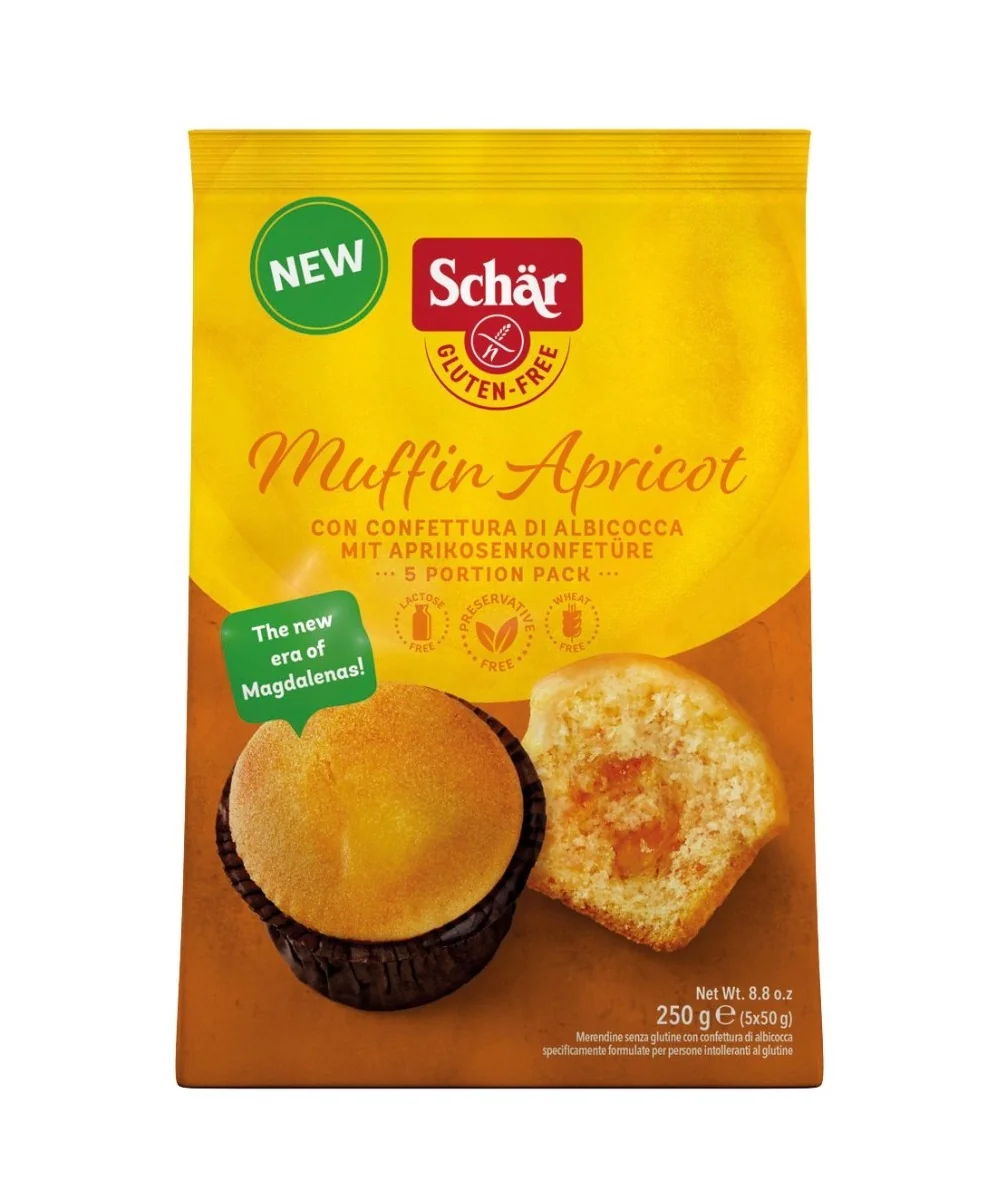 SCHÄR Muffin Apricot muffiny plněné meruňkovou marmeládou bez lepku 250 g
