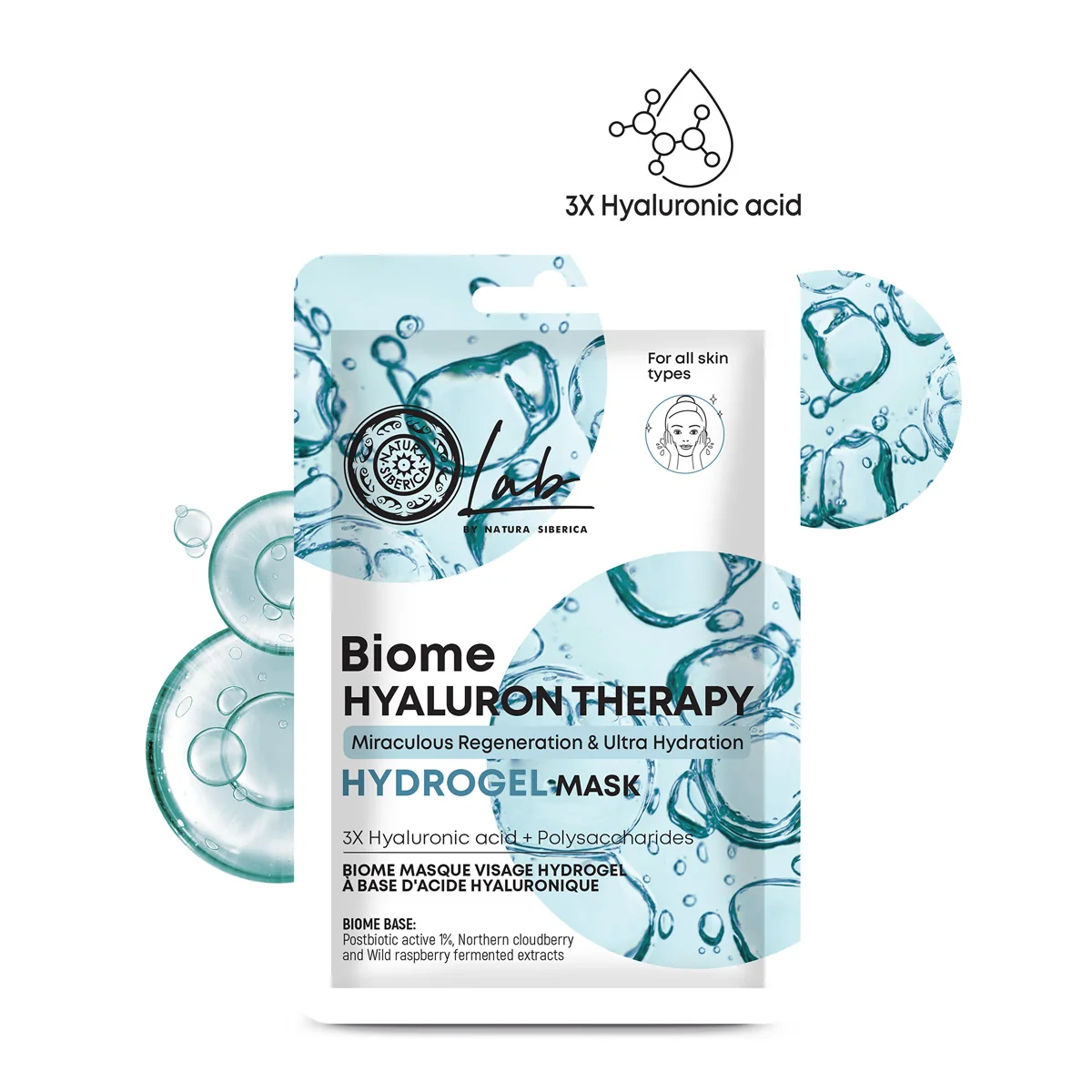 Natura Siberica Lab Biome Hyaluron Therapy Hydrogelová maska 1 ks