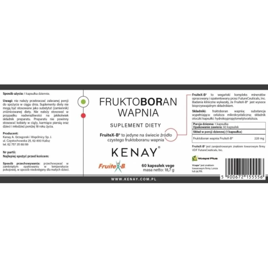 Kenay Fruktoborát vápenatý FruiteXB 60 kapslí