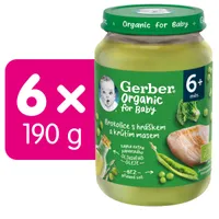 Gerber Organic for Baby Brokolice, hrášek a krůtí maso BIO 6m+