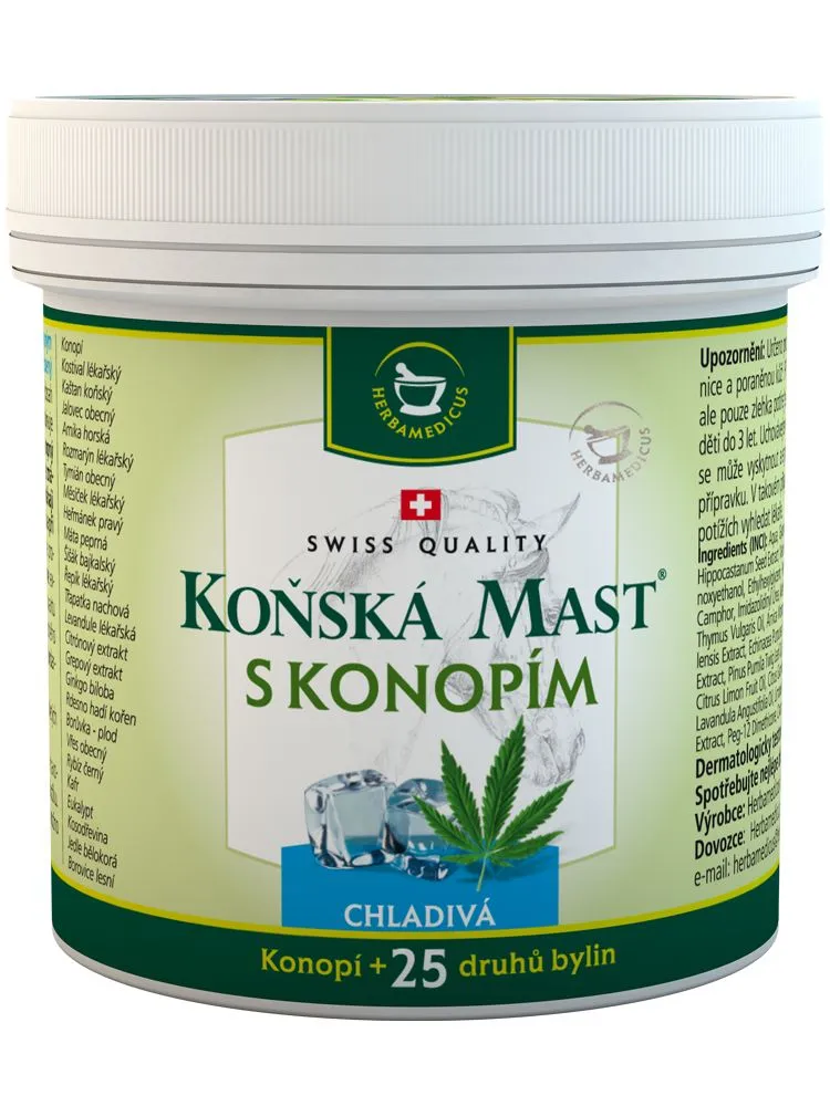 SwissMedicus Koňská mast s konopím chladivá 250 ml