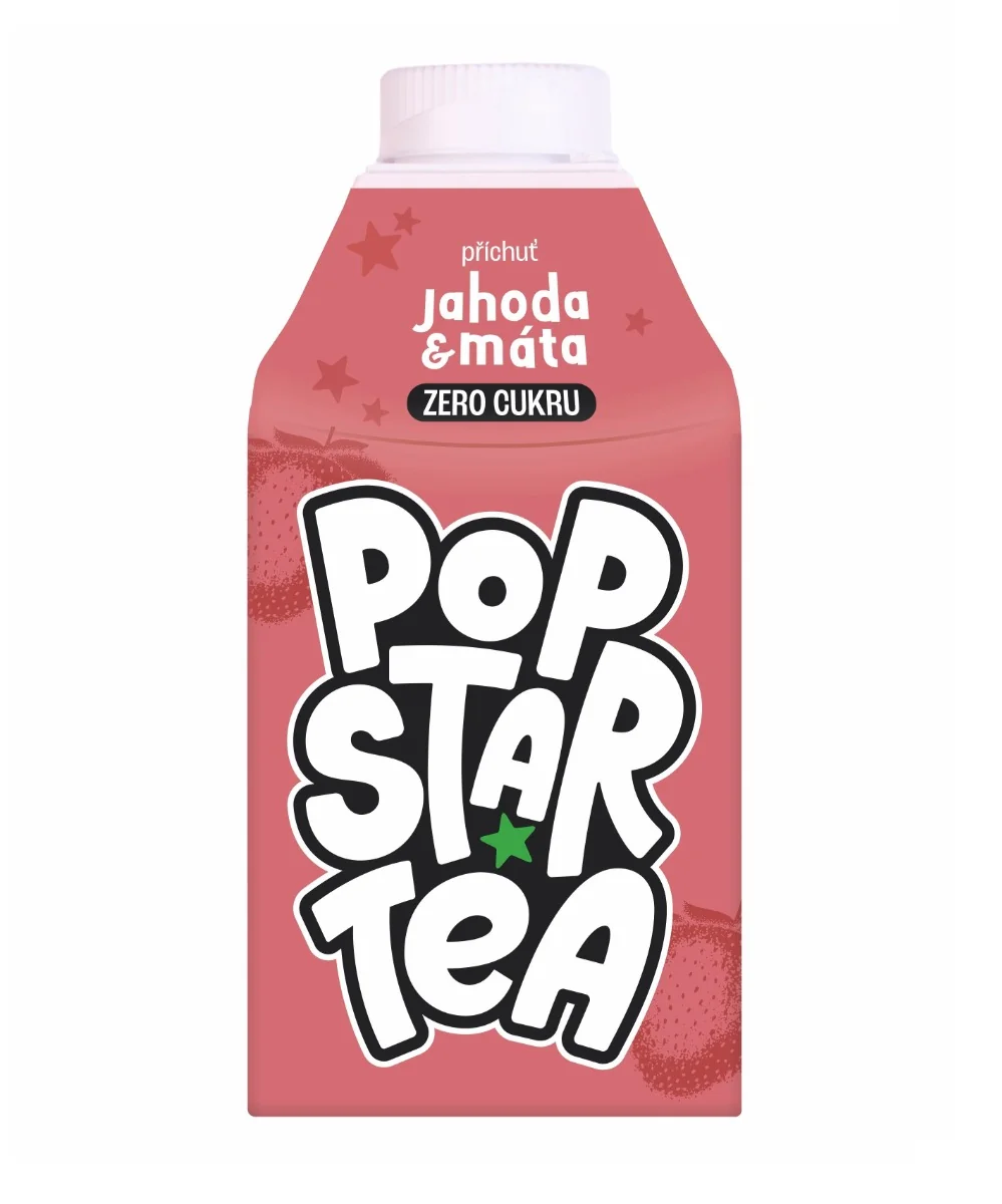 POP STAR Tea Jahoda & Máta Zero 500 ml