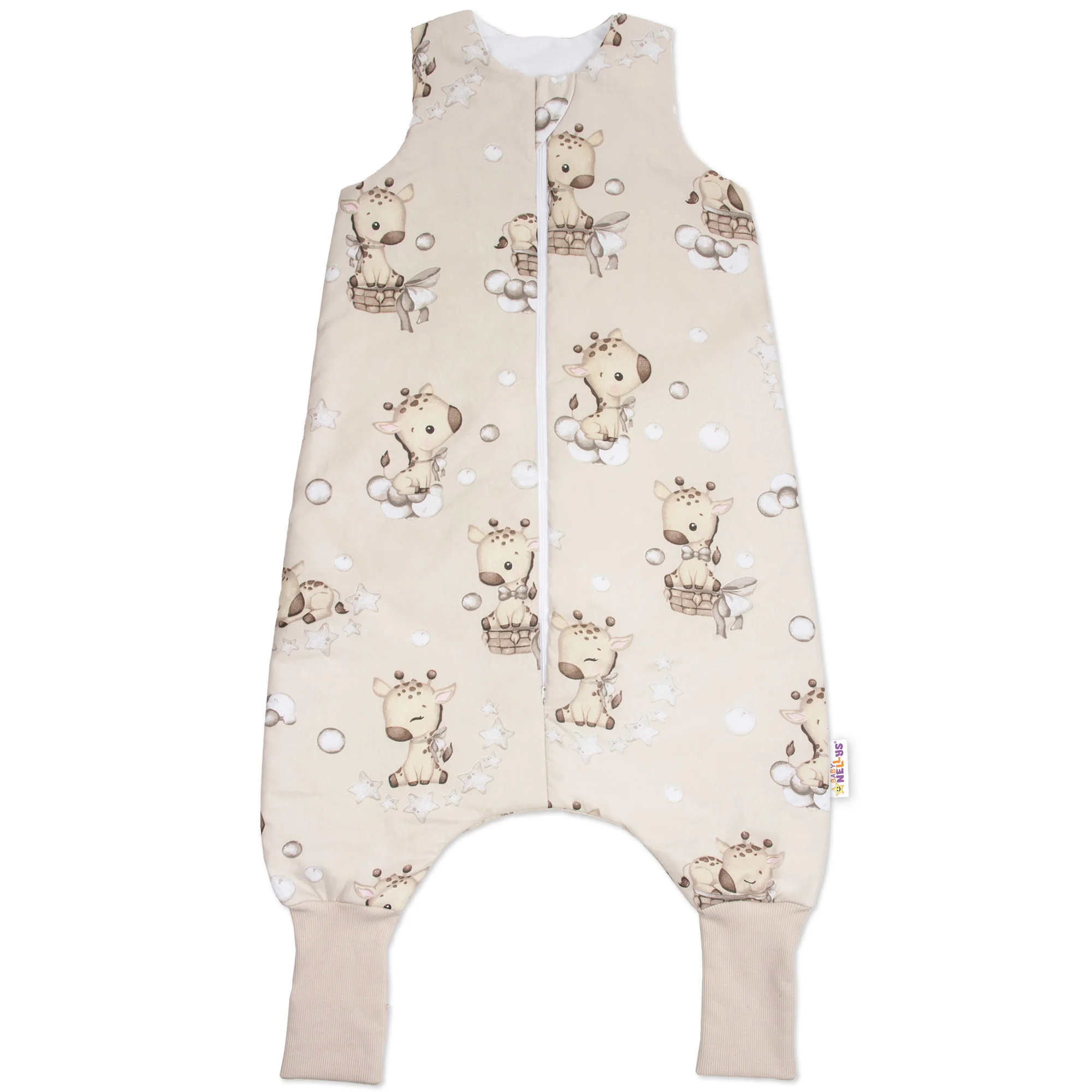 Baby Nellys Spací vak se zahrnovacími nohavičkami Baby Giraffe, vel. M, 86/104