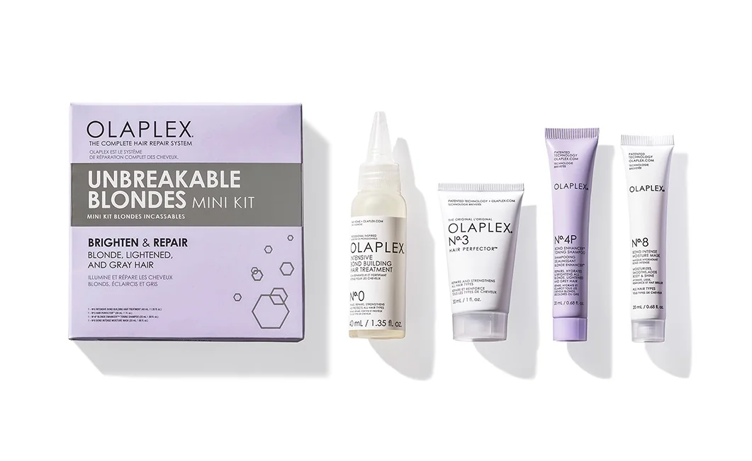 Olaplex Unbreakable Blondes Mini Kit regenerační sada na vlasy 4 ks