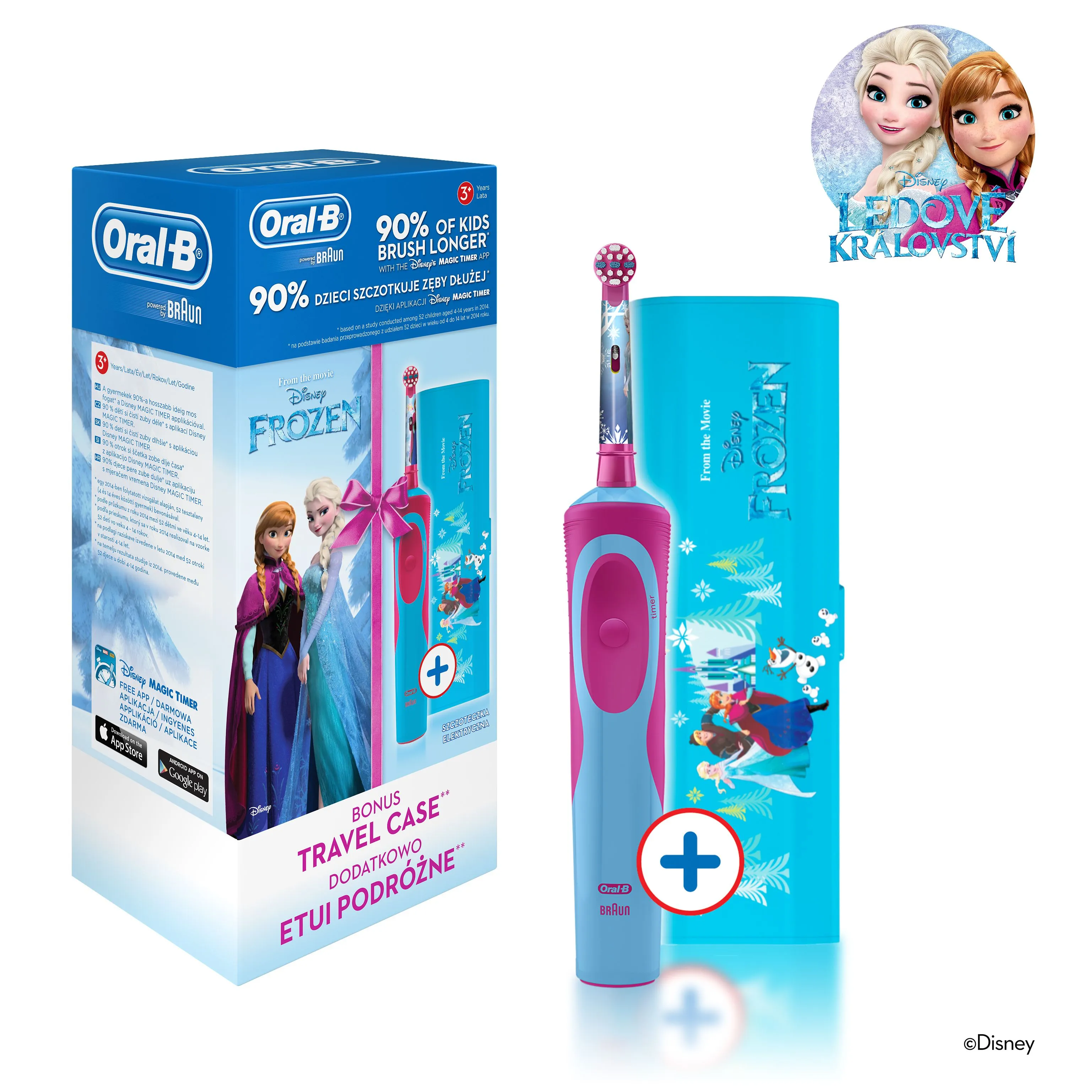 Oral-B Vitality Kids Frozen dětský elektrický zubní kartáček + cestovní pouzdro