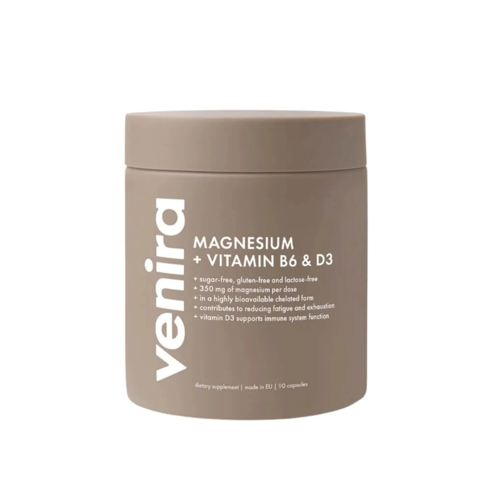 VENIRA Magnesium + Vitamin B6 & D3 90 kapslí