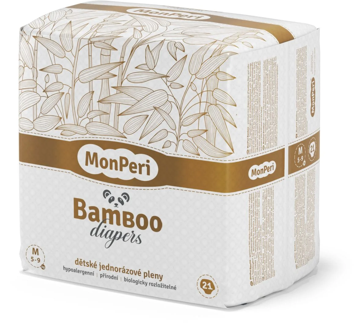 MonPeri Bamboo M 5-9 kg dětské plenky 21 ks