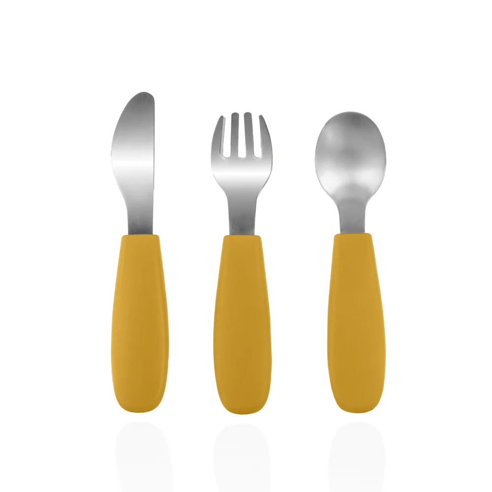 Zopa Silikonový dětský příbor, Mustard Yellow 2