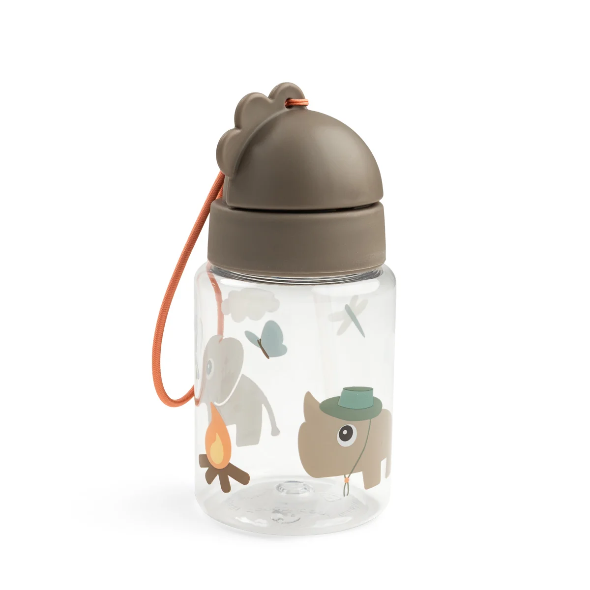 Done by Deer láhev s brčkem Tiny trails, písková, 280 ml