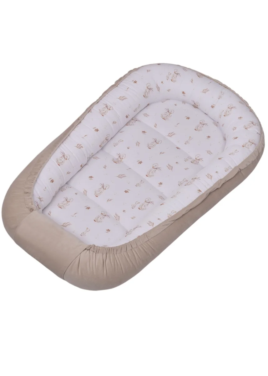 Baby Nellys Hnízdečko pro miminko Premium Goose, oboustranné - béžové