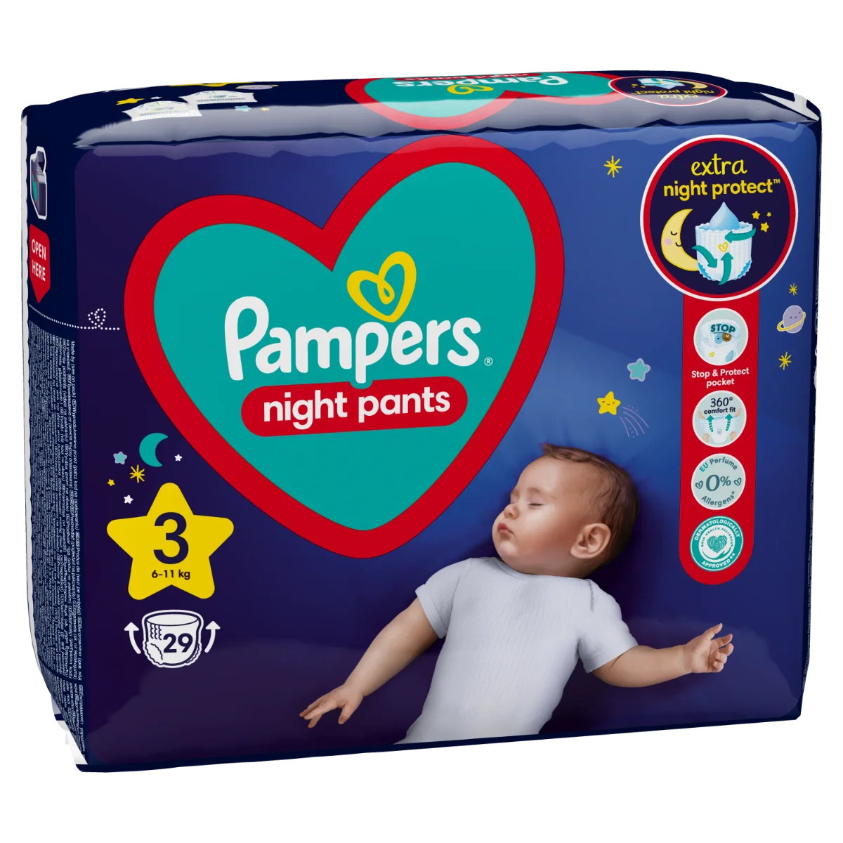 Pampers Night Pants vel. 3 6–11 kg dětské plenkové kalhotky 29 ks