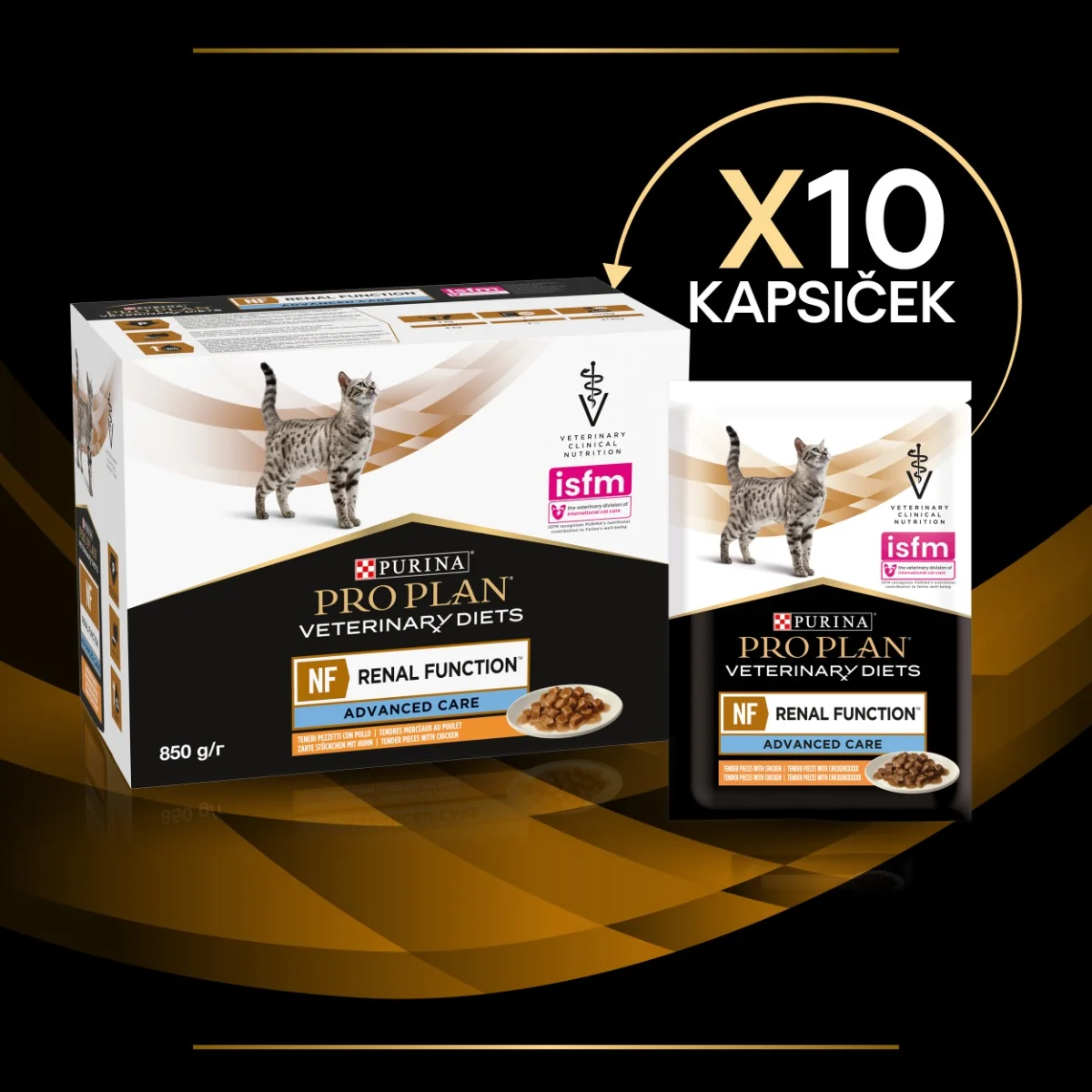 Purina Pro Plan Veterinární diety NF Renal Function kapsičky pro kočky 10x85 g