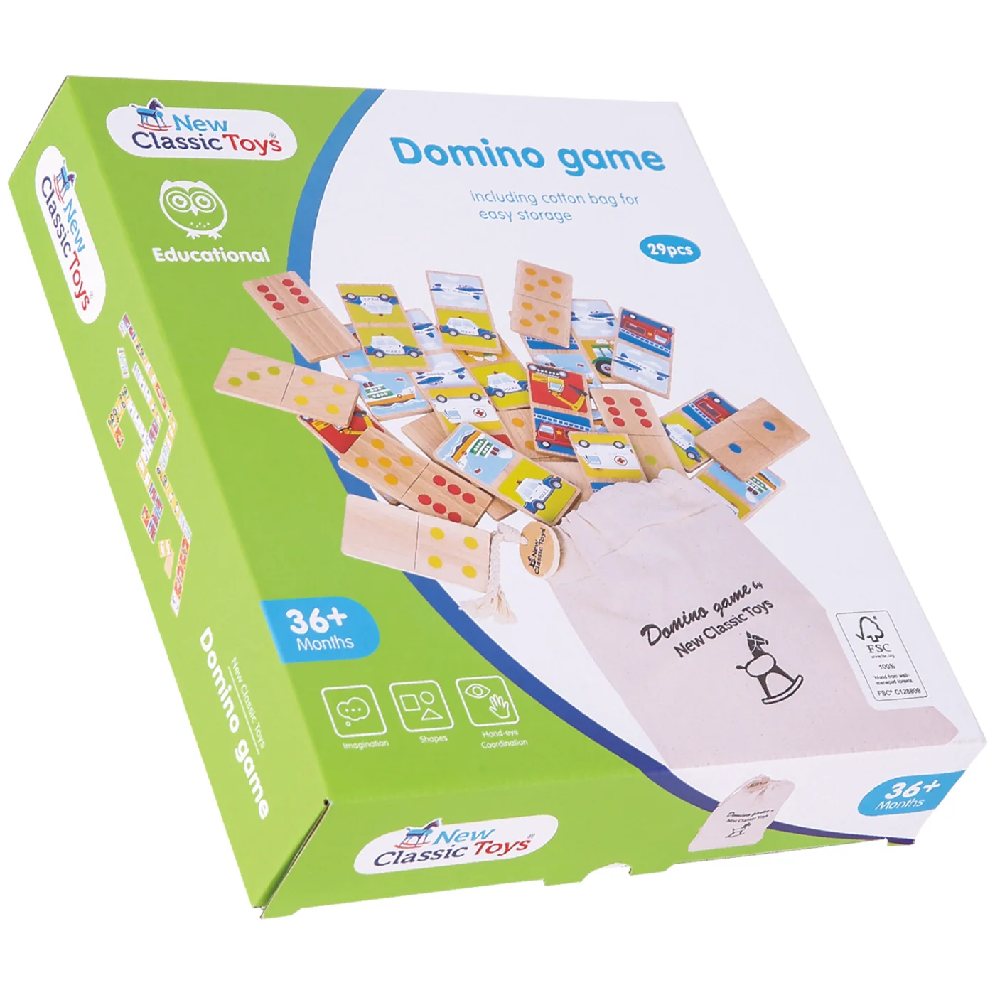 New Classic Toys Dřevěné domino - dopravní prostředky