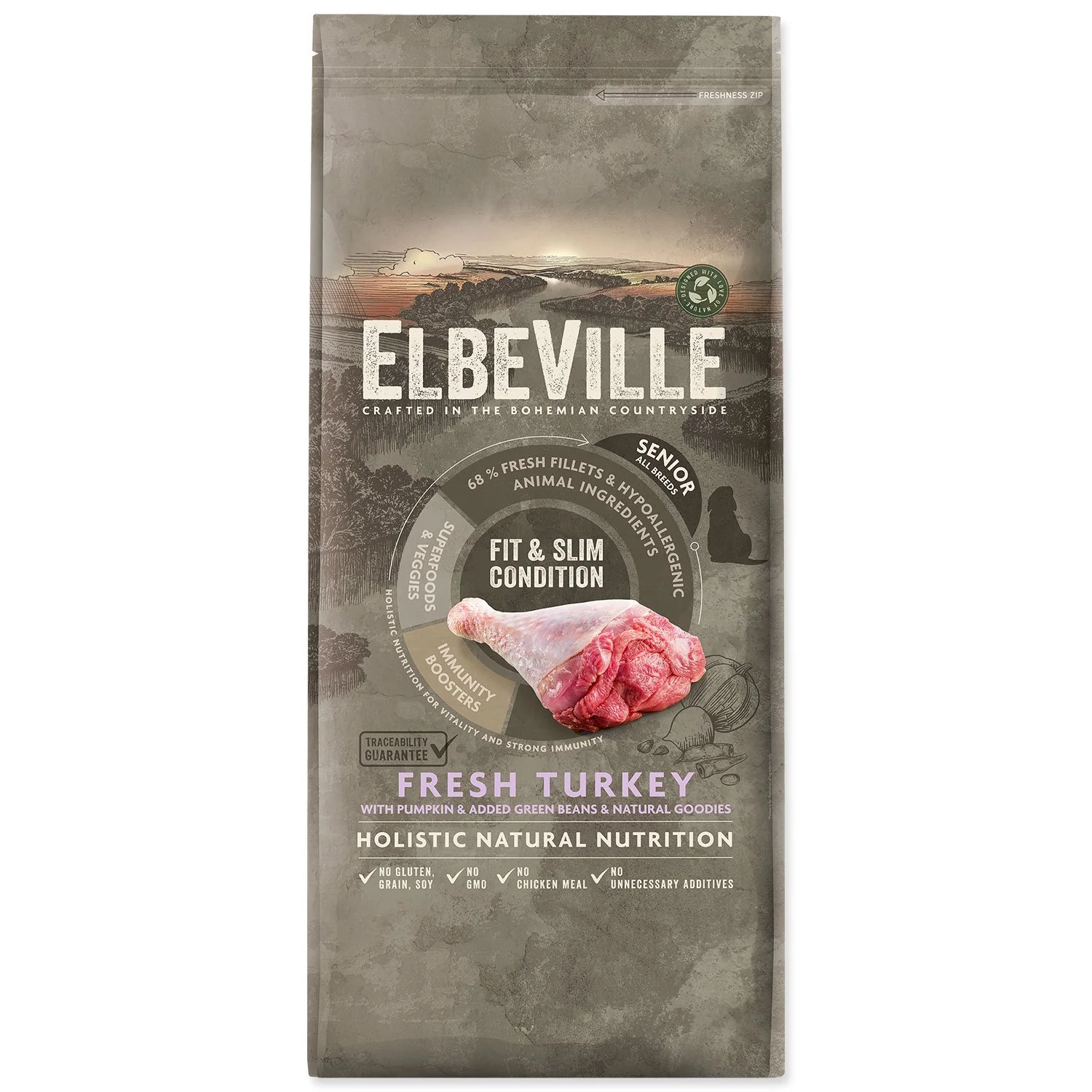 ELBEVILLE Krmivo Senior All Breeds Fit and Slim Condition Fresh Turkey 11,4kg