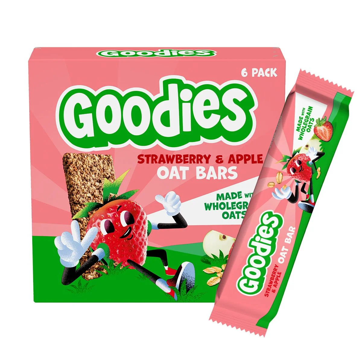 Goodies Ovesné tyčinky Jahody a jablko 6x23 g