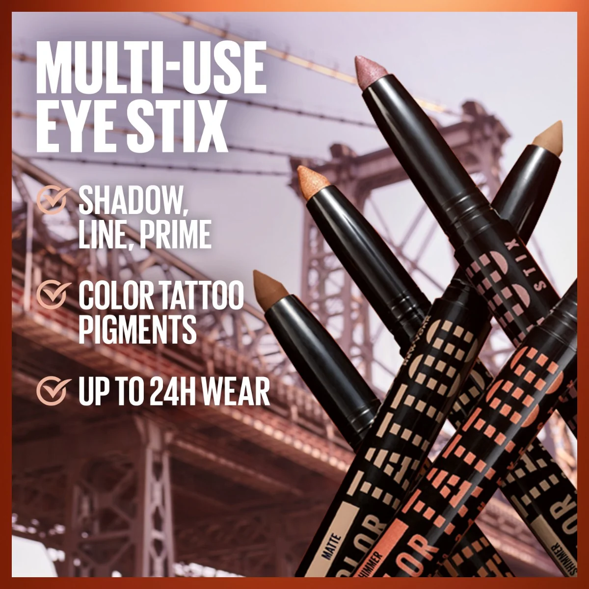 Maybelline Color Tattoo 24H odstín 130 I Am Spicy tužka na oči 3v1 1,4 g