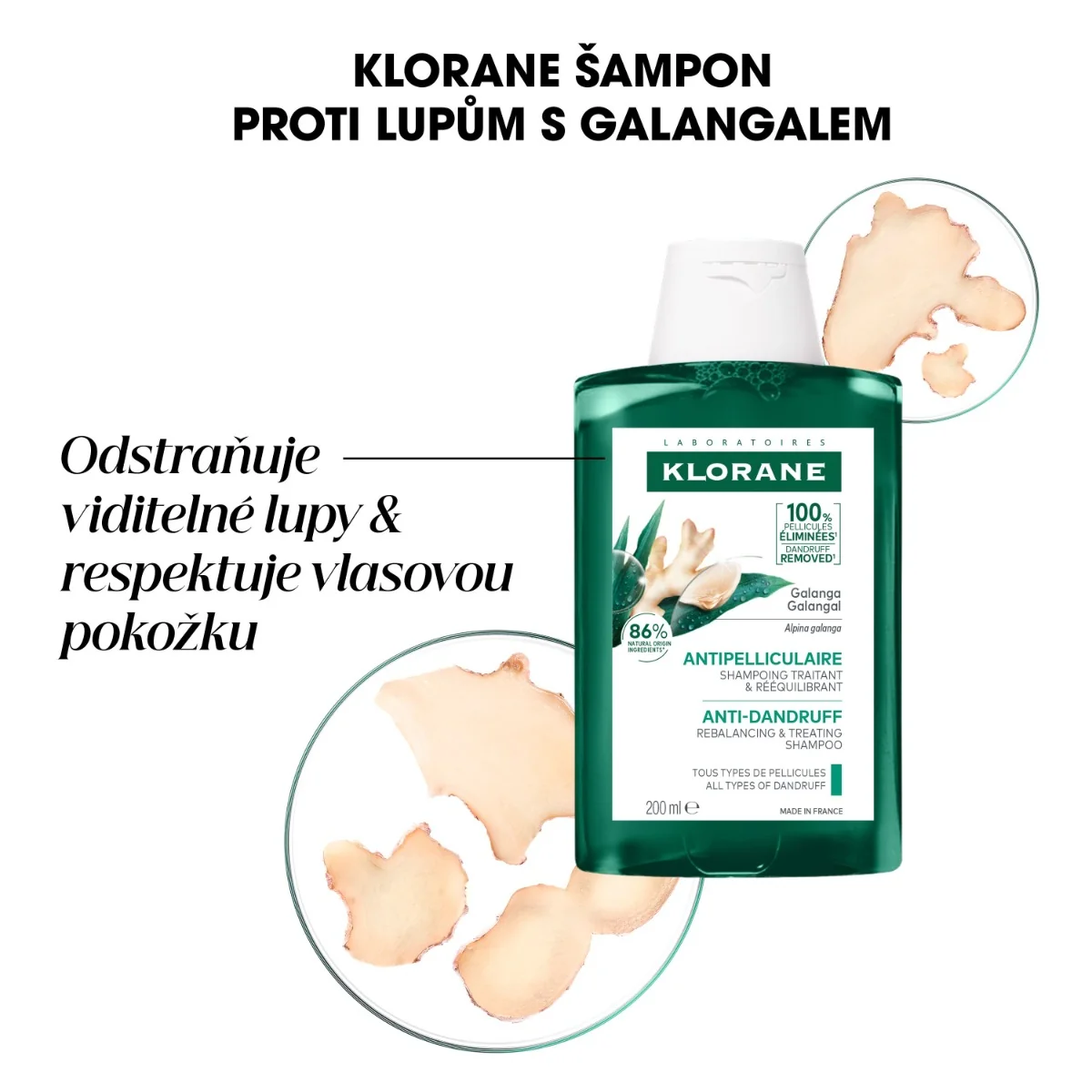 KLORANE Šampon proti lupům s galangalem 200 ml