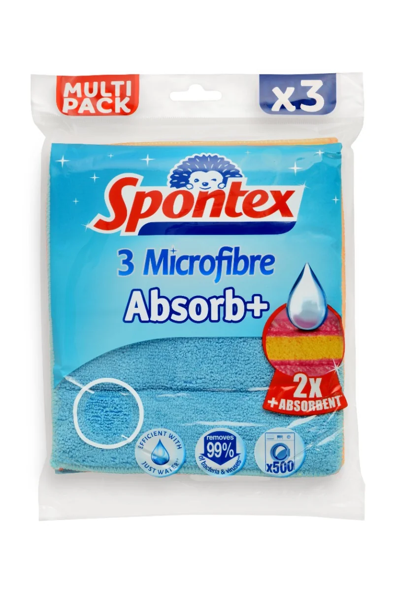 Spontex Absorb+ utěrka z mikrovlákna 3 ks