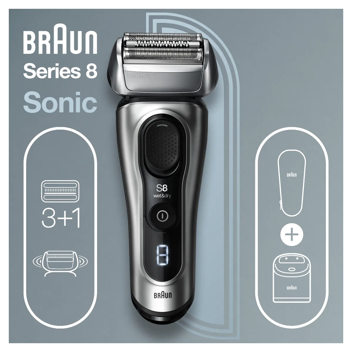 Braun Series 8 8467cc pánský holicí strojek Silver