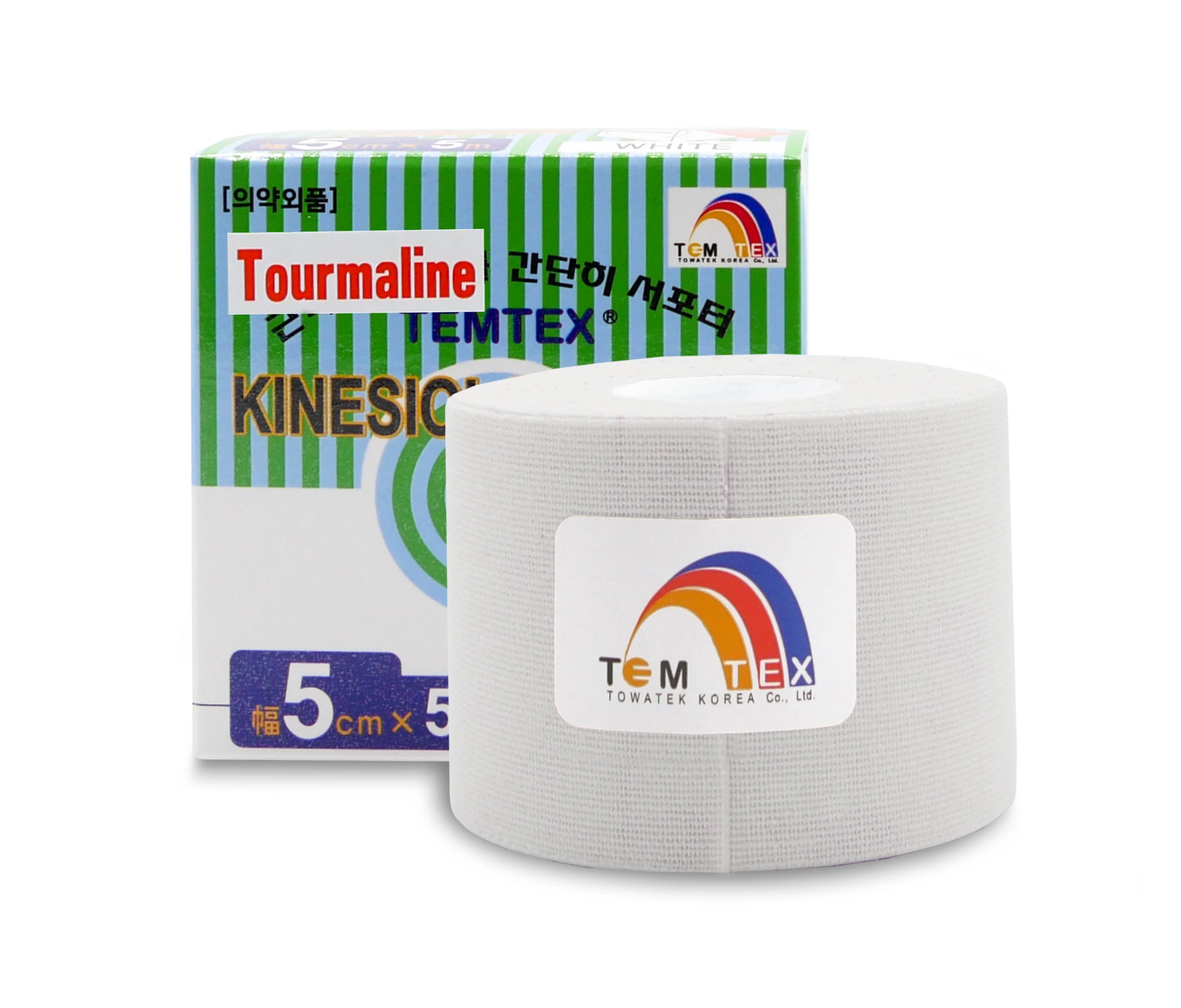 TEMTEX Kinesio tape Tourmaline, bílá tejpovací páska 5cm x 5m