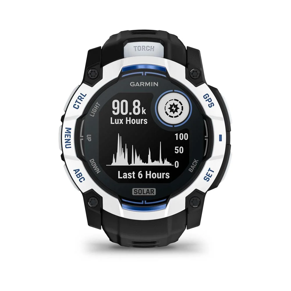 Garmin Instinct 3 Solar 50 mm chytré hodinky Whitestone Black/Blue