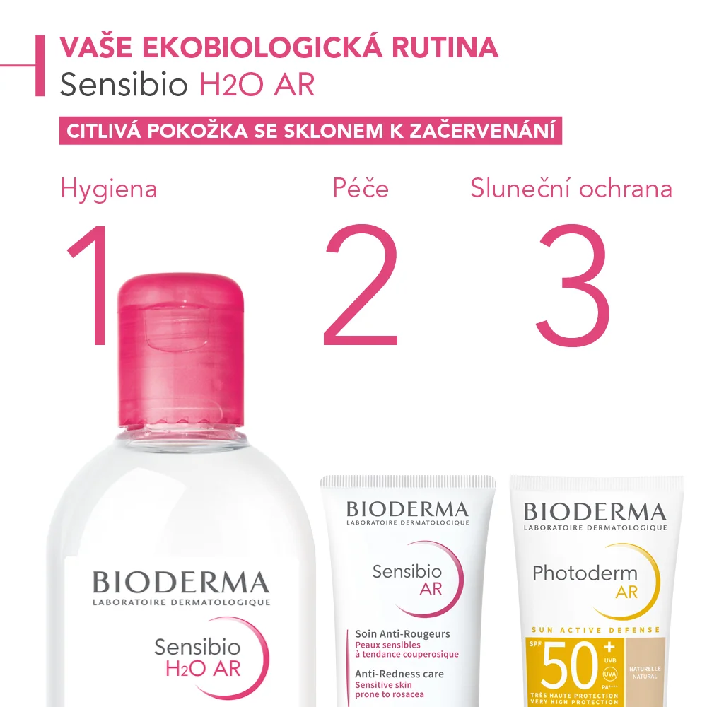 BIODERMA Sensibio H2O AR micelární voda pro citlivou pleť se začervenáním 250 ml