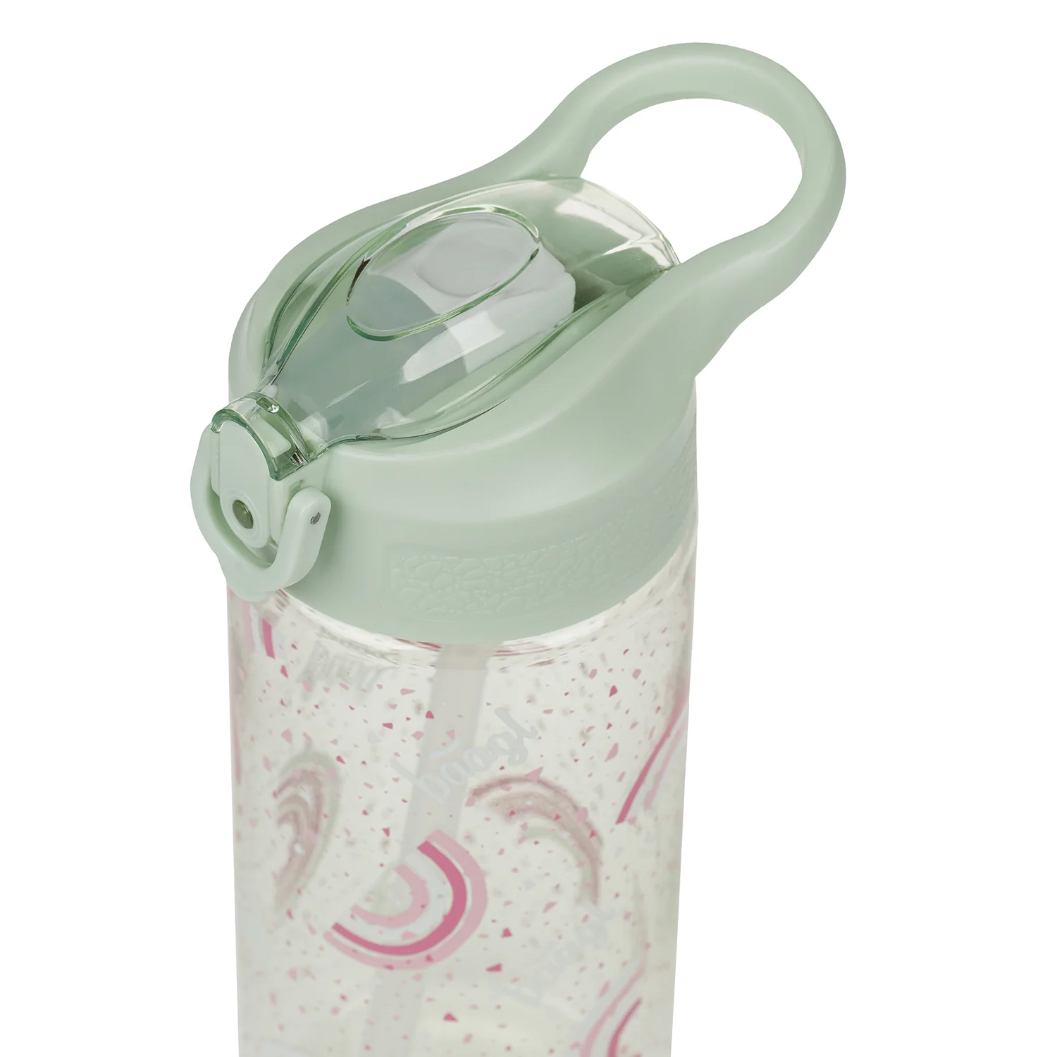Baagl Tritanová láhev na pití s brčkem Duha, 500 ml