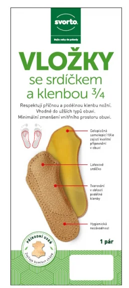 Svorto 059 Vložky se srdíčkem a klenbou 3/4 vel. 39–40 1 pár