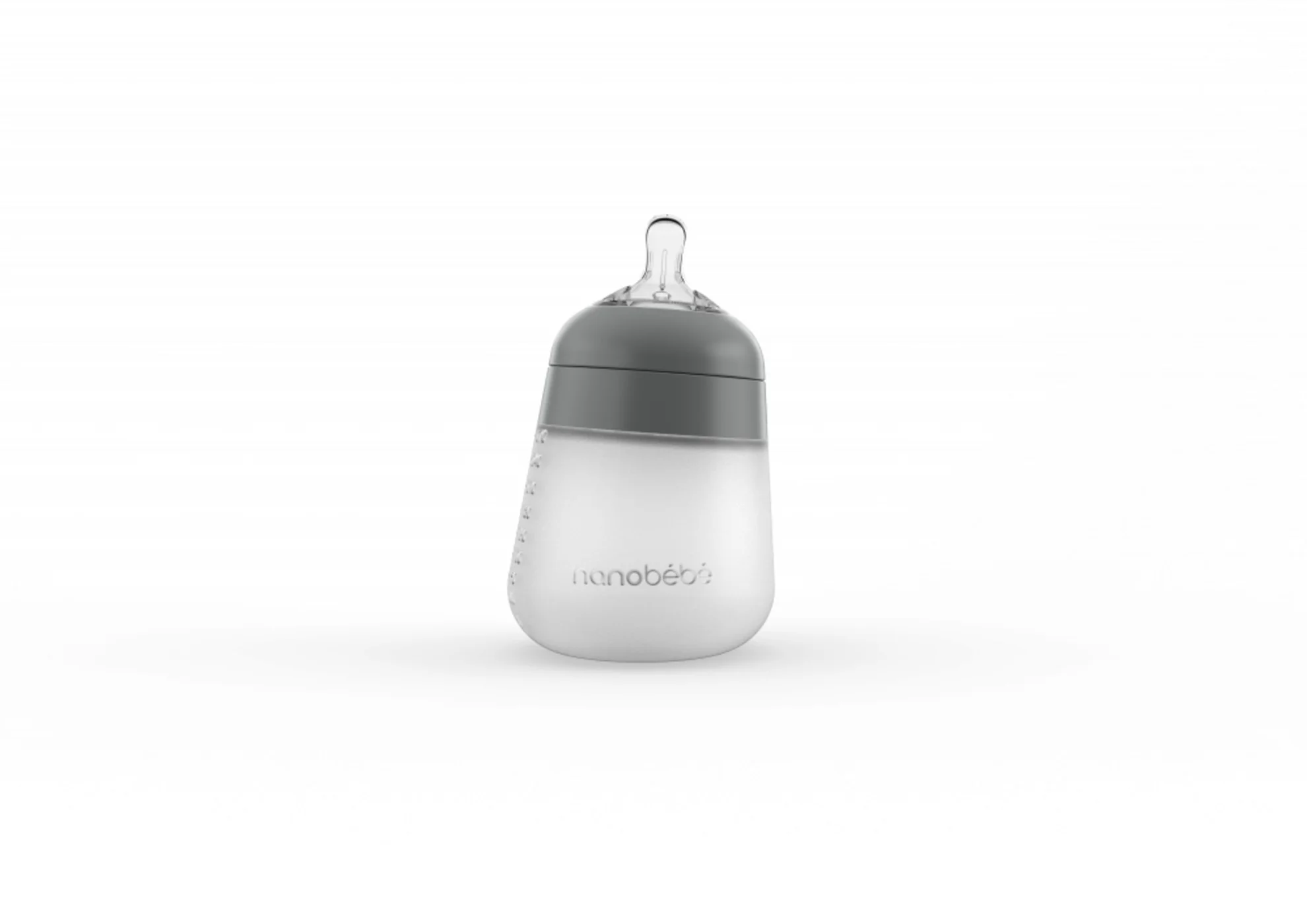 Nanobébé Silikonová dětská Flexy láhev 270ml 1ks - šedá