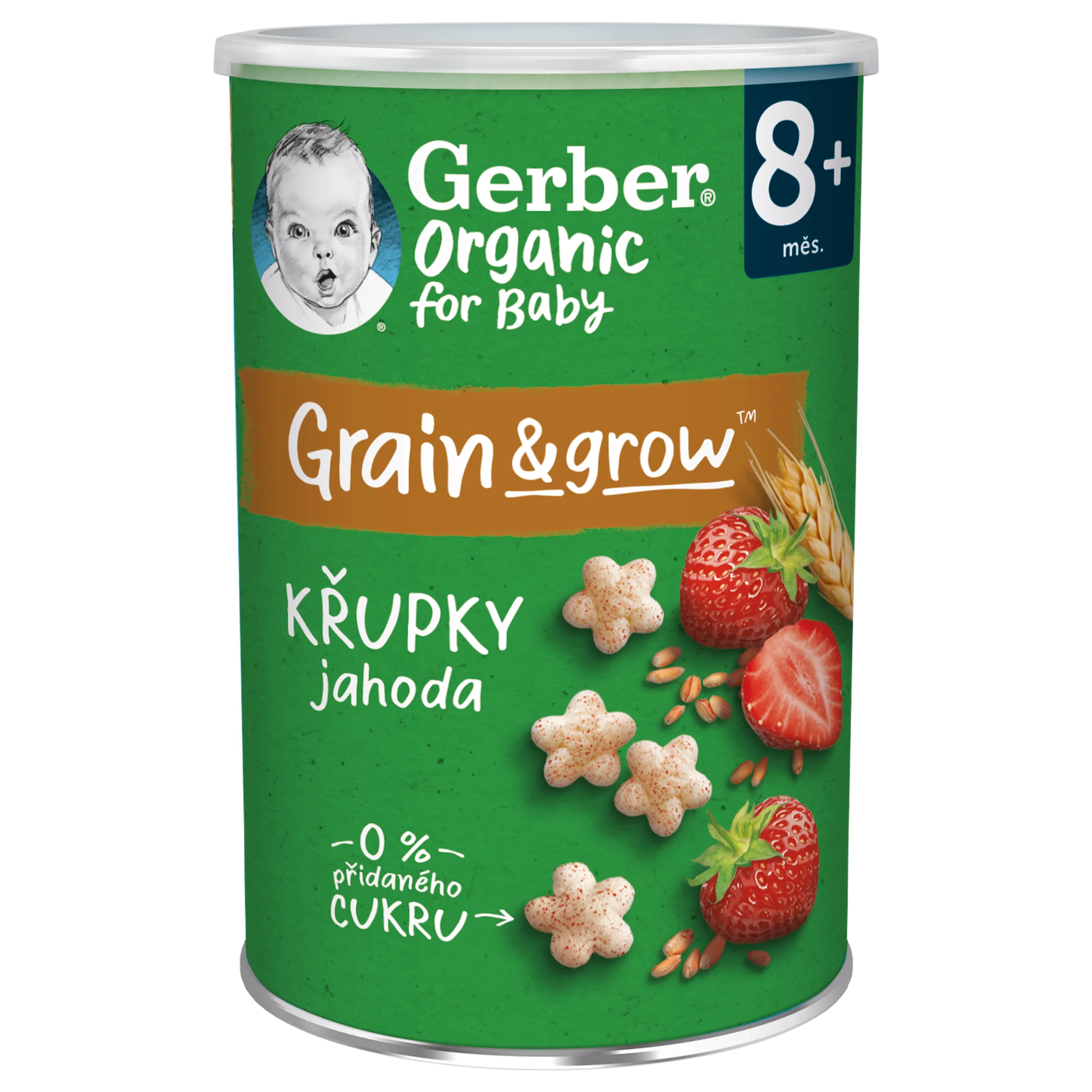 Gerber Organic Pšeničné křupky jahoda BIO 8m+ 35 g