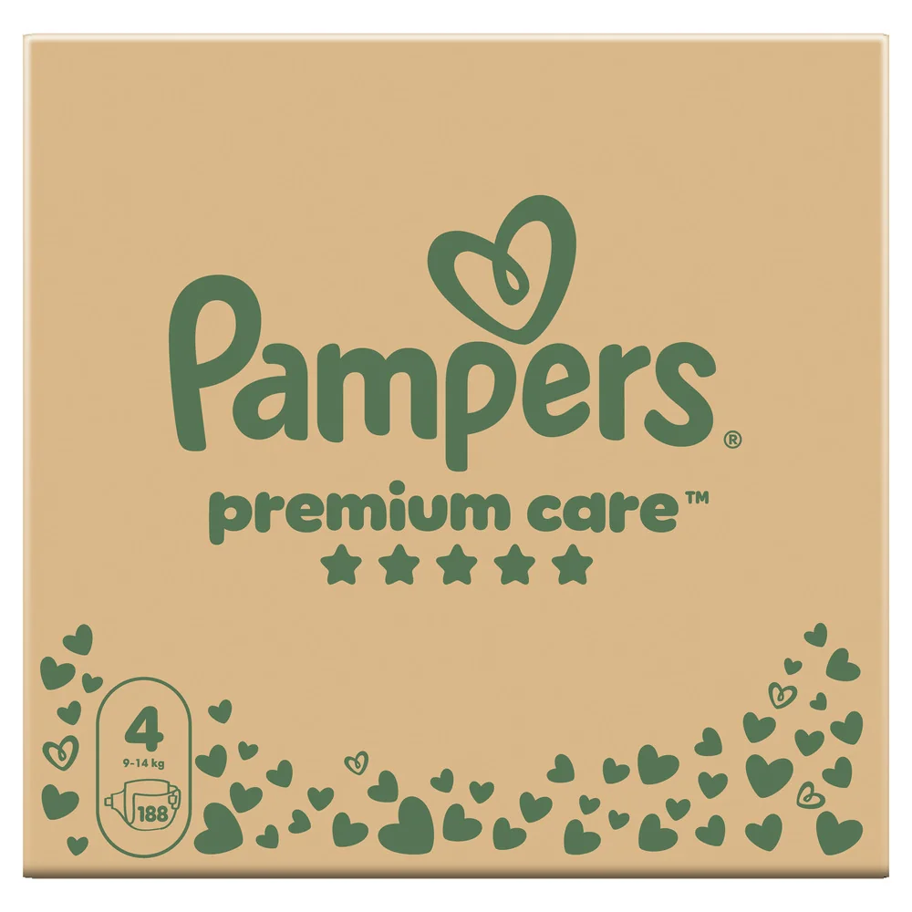 Pampers Premium Care vel. 4 9–14 kg dětské pleny 188 ks