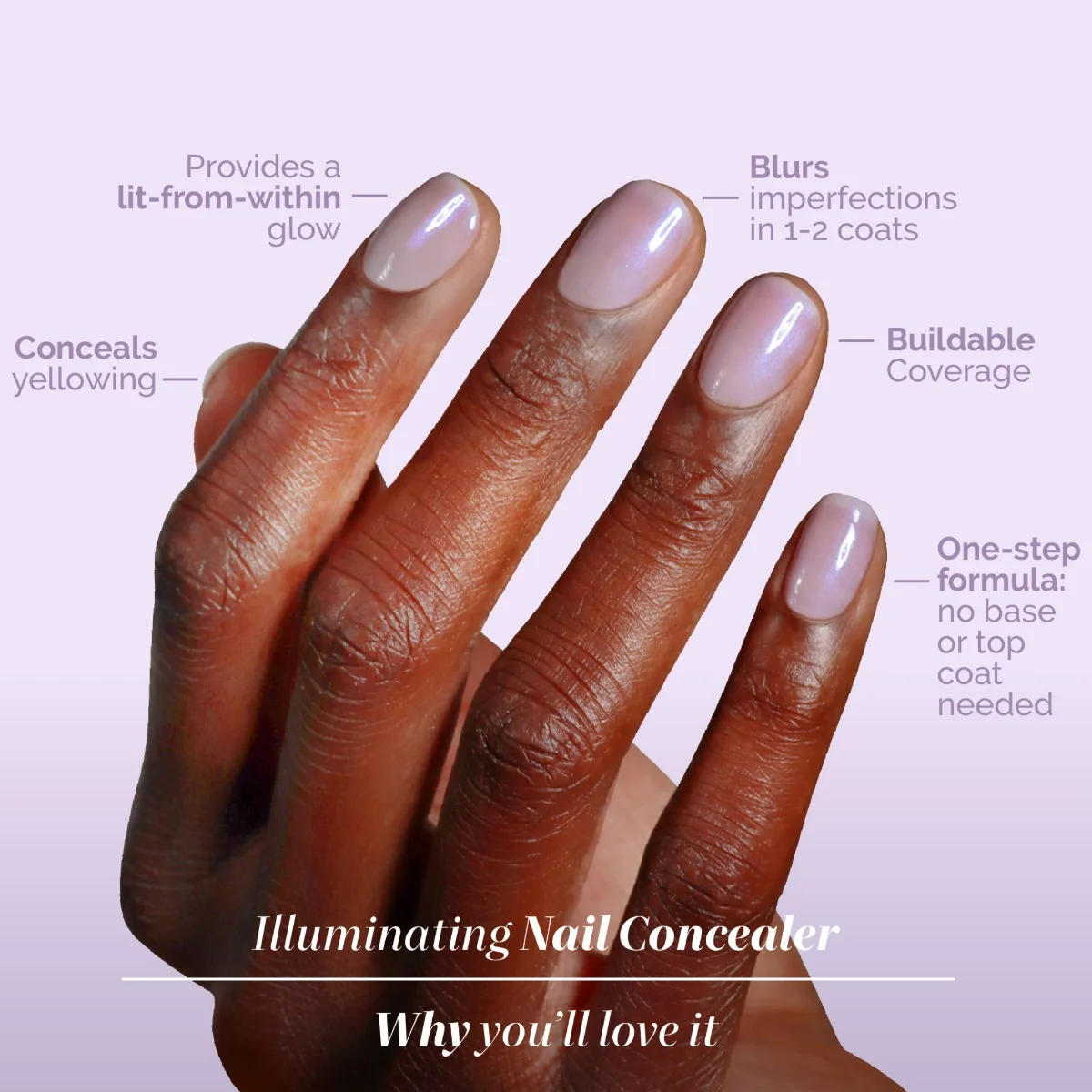 Londontown kur Illuminating Nail Concealer Lavender rozjasňující výživný lak na nehty 12 ml