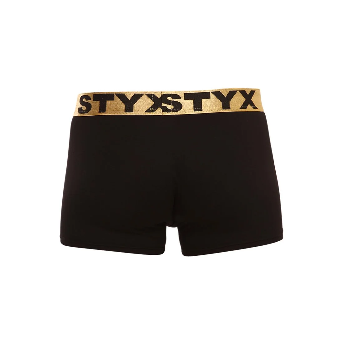 Styx Pánské boxerky / KTV sportovní guma černé - zlatá guma (GTZ960) M