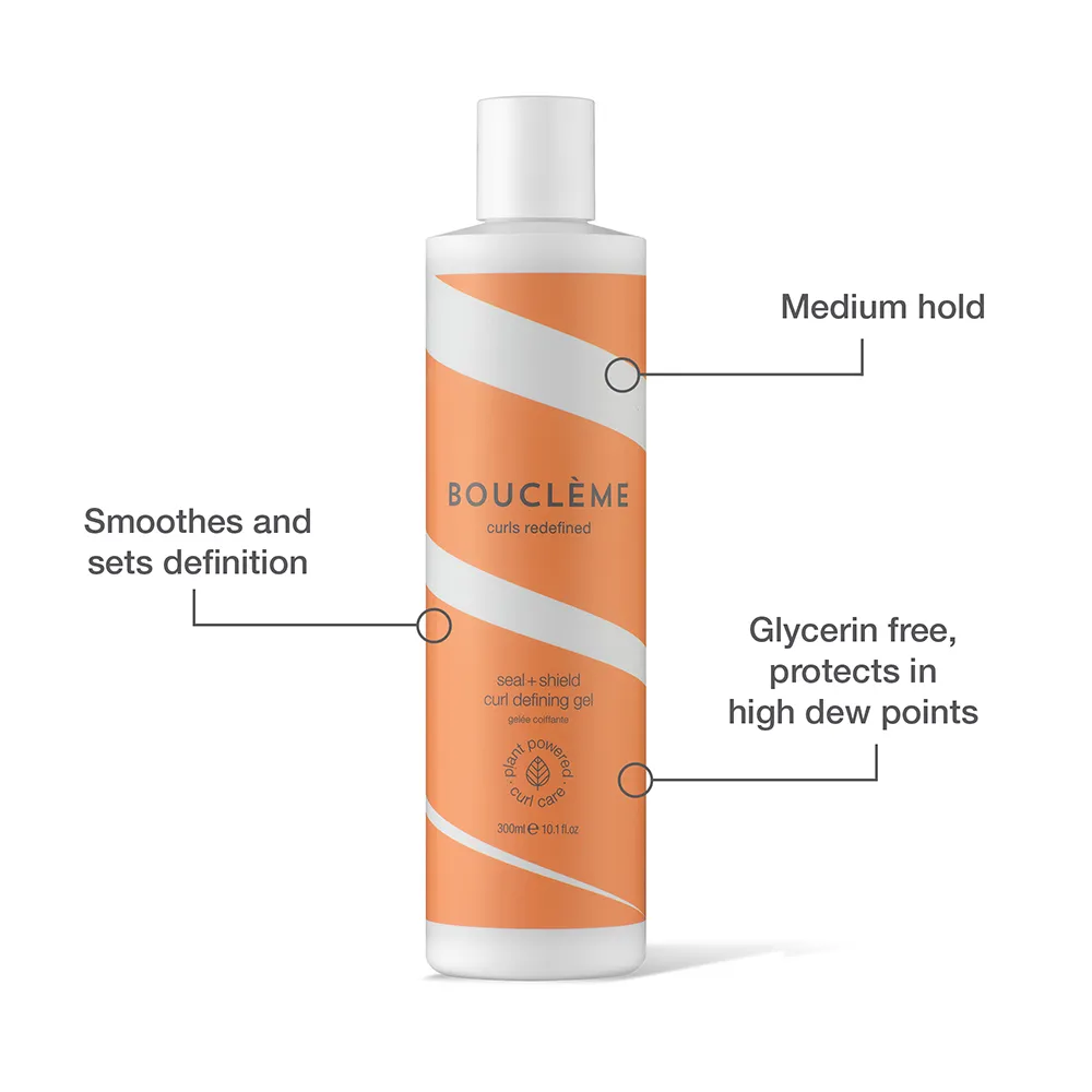 Boucléme Seal + Shield Styling Gel stylingový fixační gel na kudrnaté vlasy 300 ml