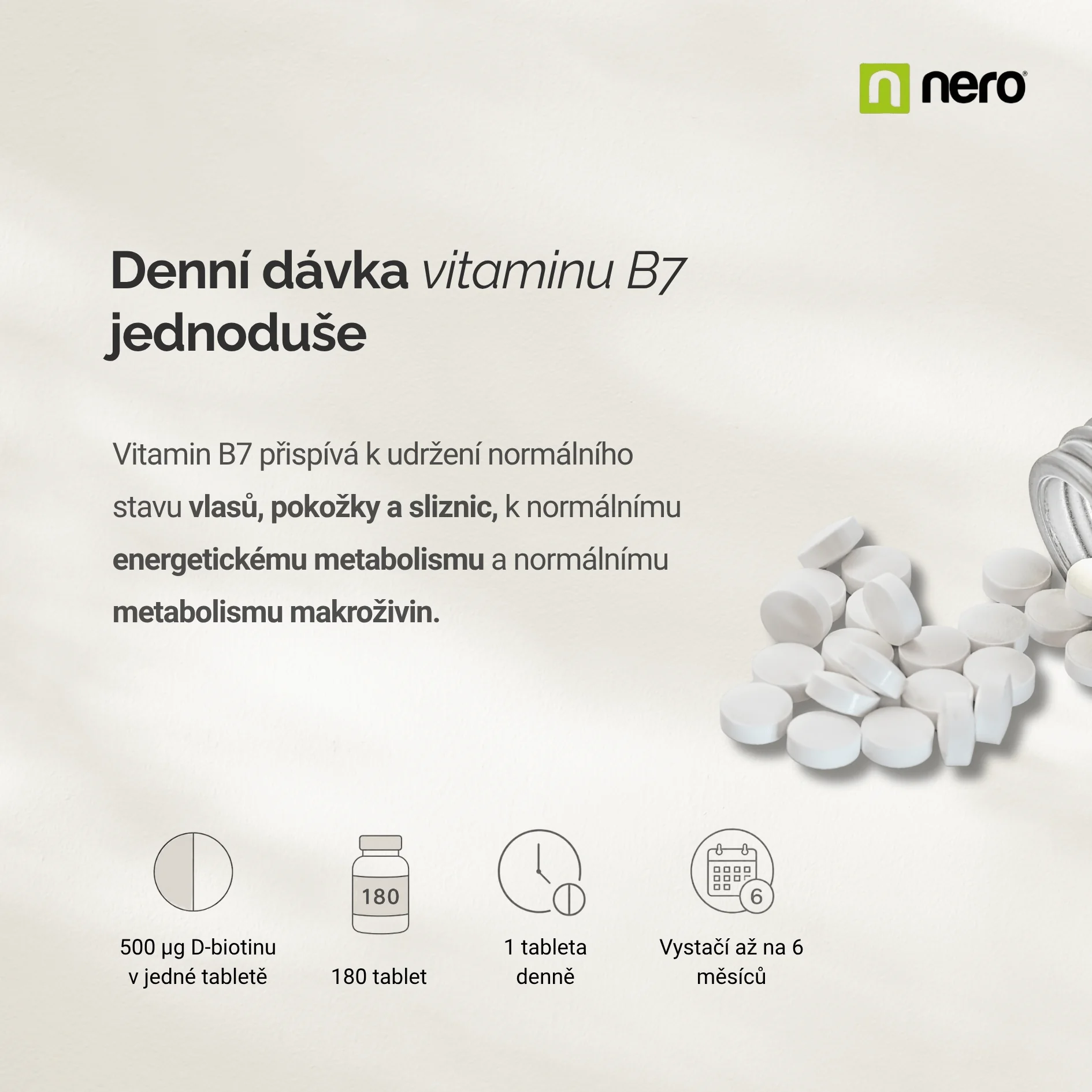 NERO Vitamin B7 Biotin Premium 180 tablet