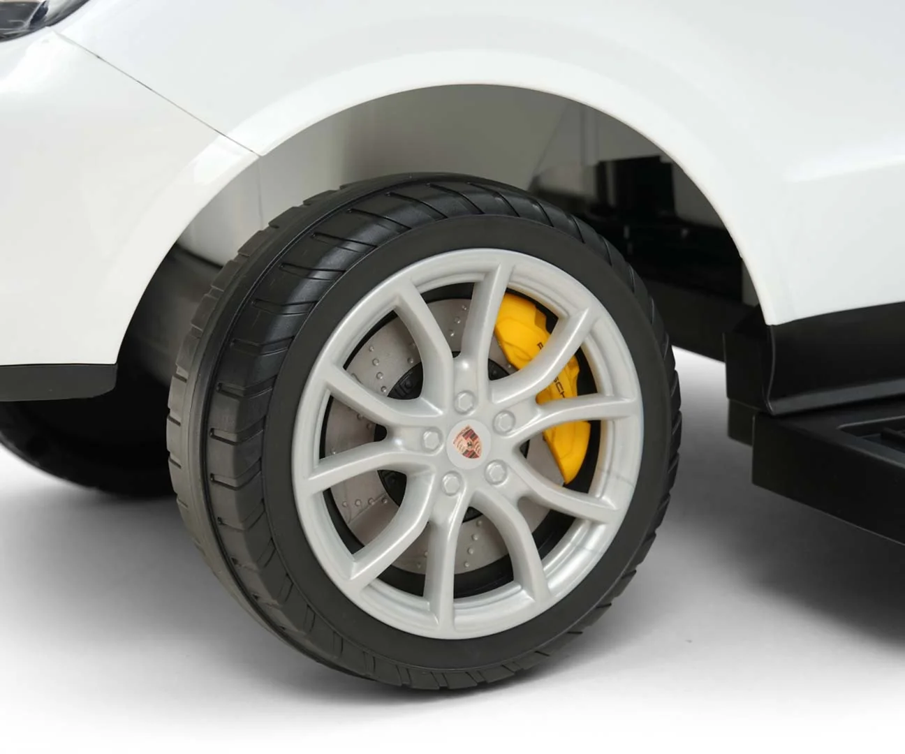 TULIMI Porsche Cayenne dětské odrážedlo 2v1 s vodicí tyčí a zvuky – bílé