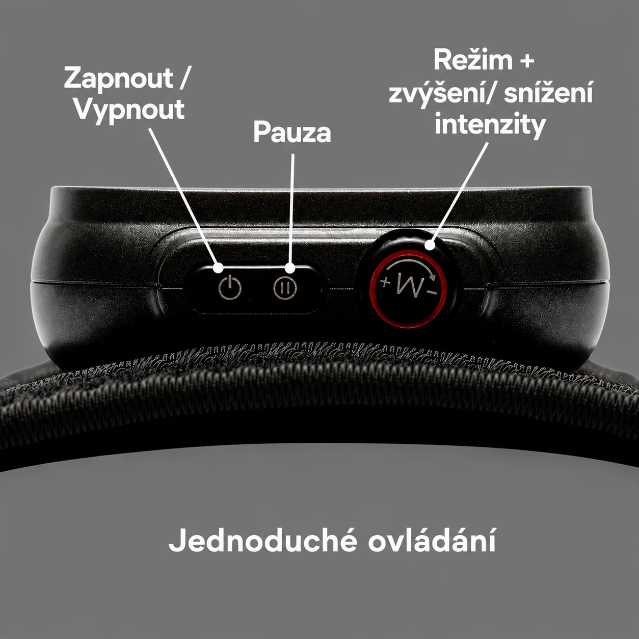 Reviber Pás s infračerveným LED světlem černý