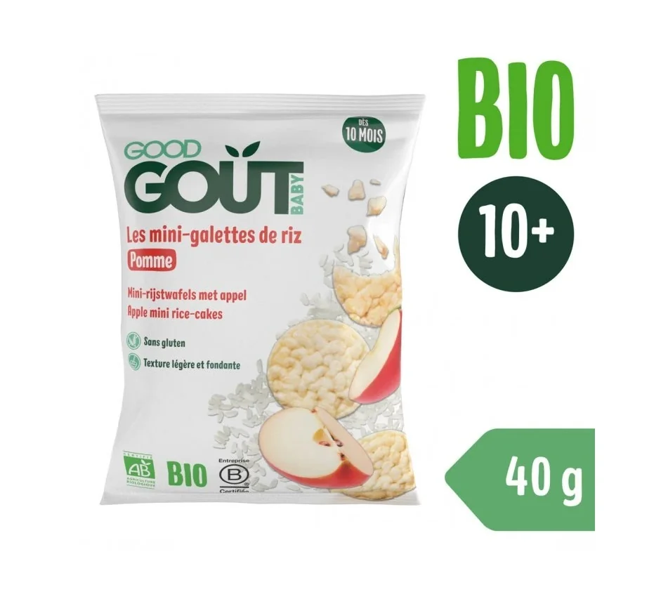 Good Gout BIO Mini rýžové koláčky s jablky 10m+ 40 g