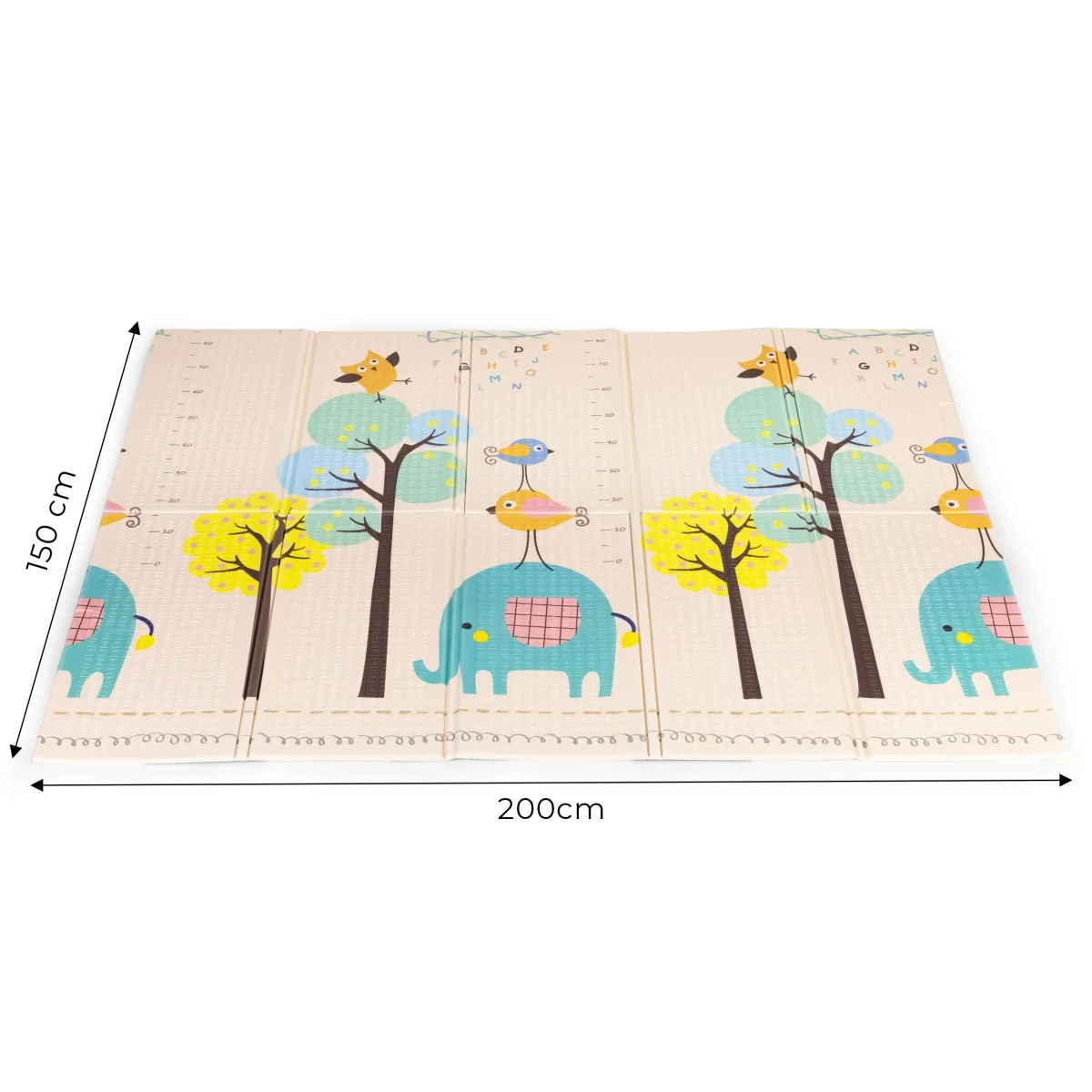 EcoToys Dětská pěnová podložka  200×150 cm, oboustranná edukační