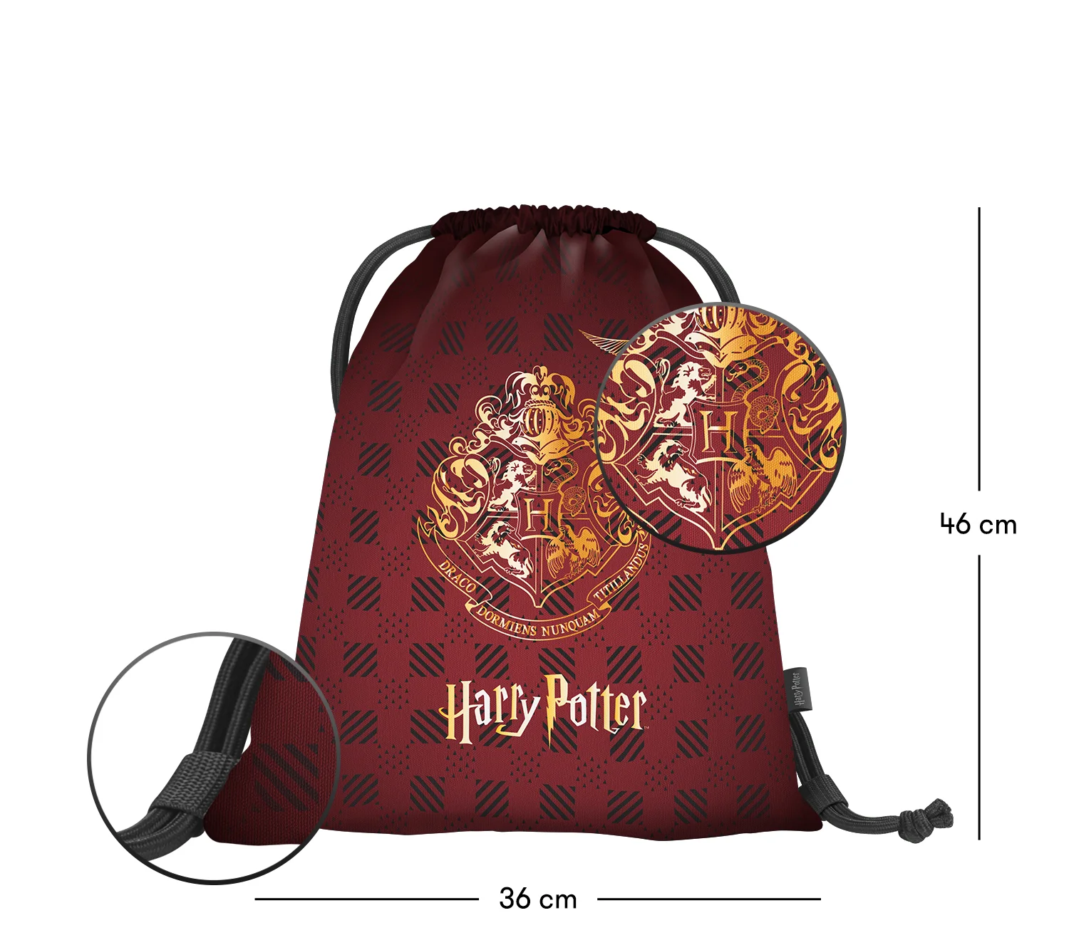 Baagl Sáček Harry Potter Bradavice vínový 