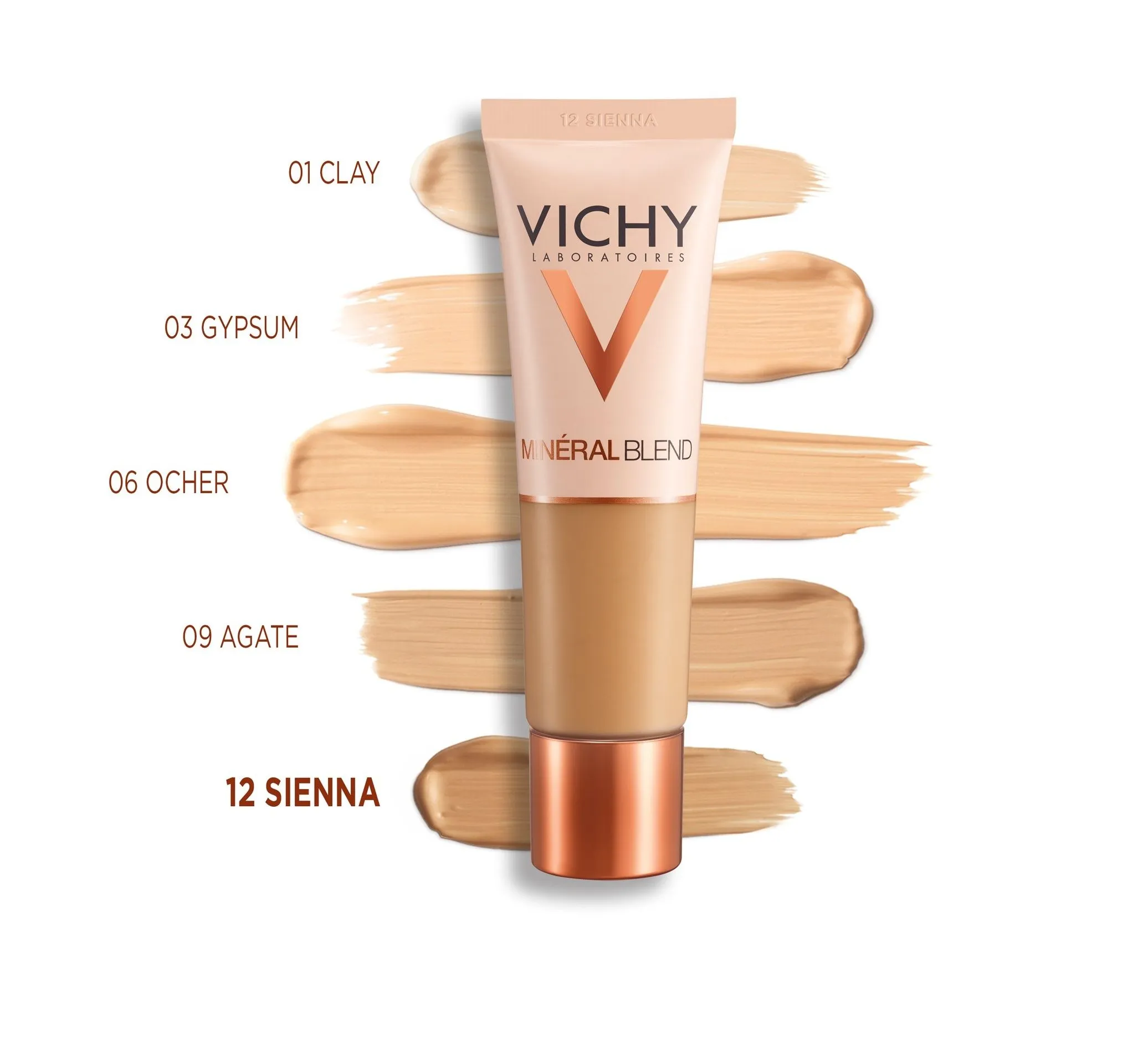 Vichy Minéral Blend odstín 12 Sienna hydratační make-up 30 ml